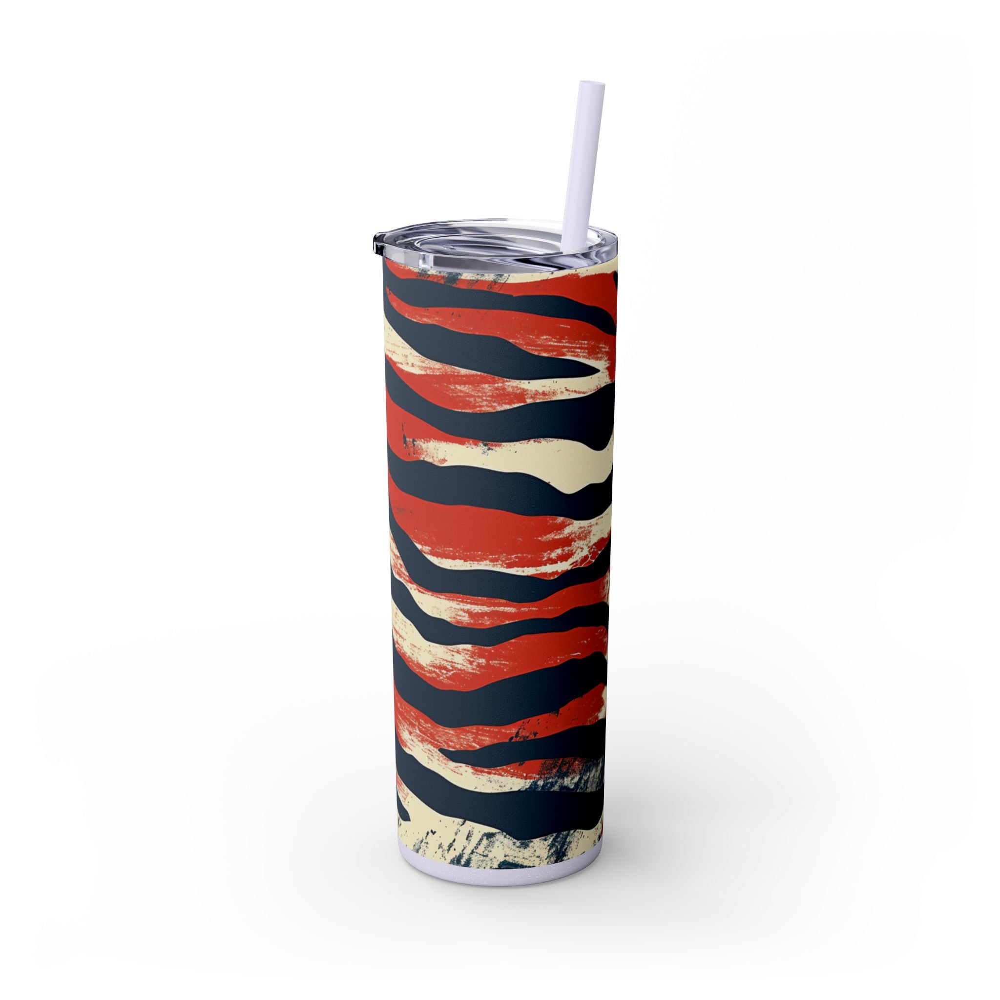Capricious Tiger Wave Skinny Tumbler with Straw, 20oz, Artsulli - Art is Long, Life is Short, Mug, , , , , , , 