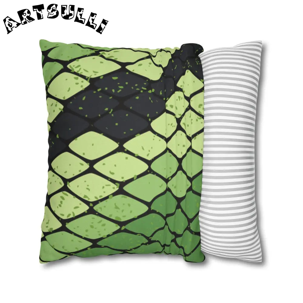 JAKKOUTTHEBXX Snake Skin Green and Black Spun Polyester Square