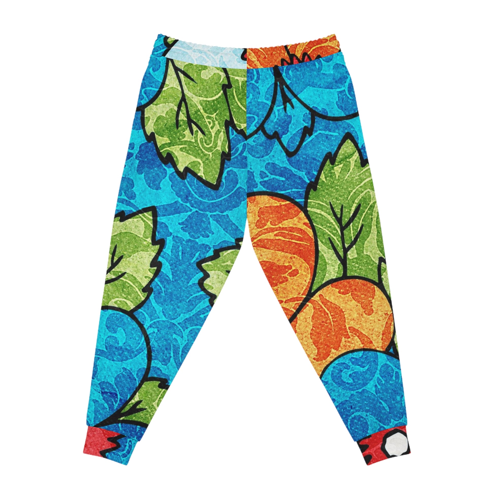 Blue Orange Groovy Athletic Joggers (AOP), Artsulli - Art is Long, Life is Short, All Over Prints, , , , , , , 