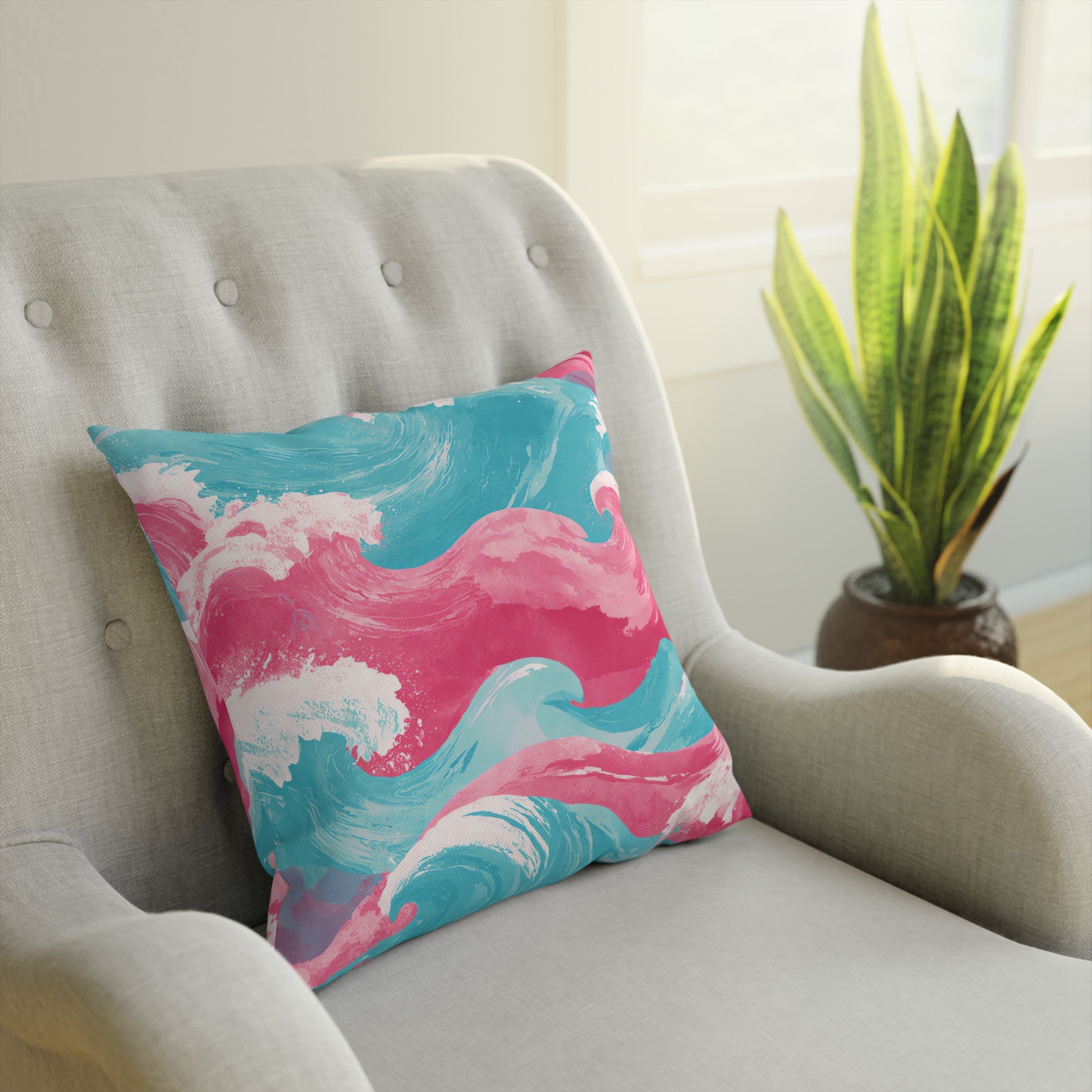 The Great Pastelwave Pink and Blue Cushion, Artsulli - Art is Long, Life is Short, Home Decor, , , , , , , 
