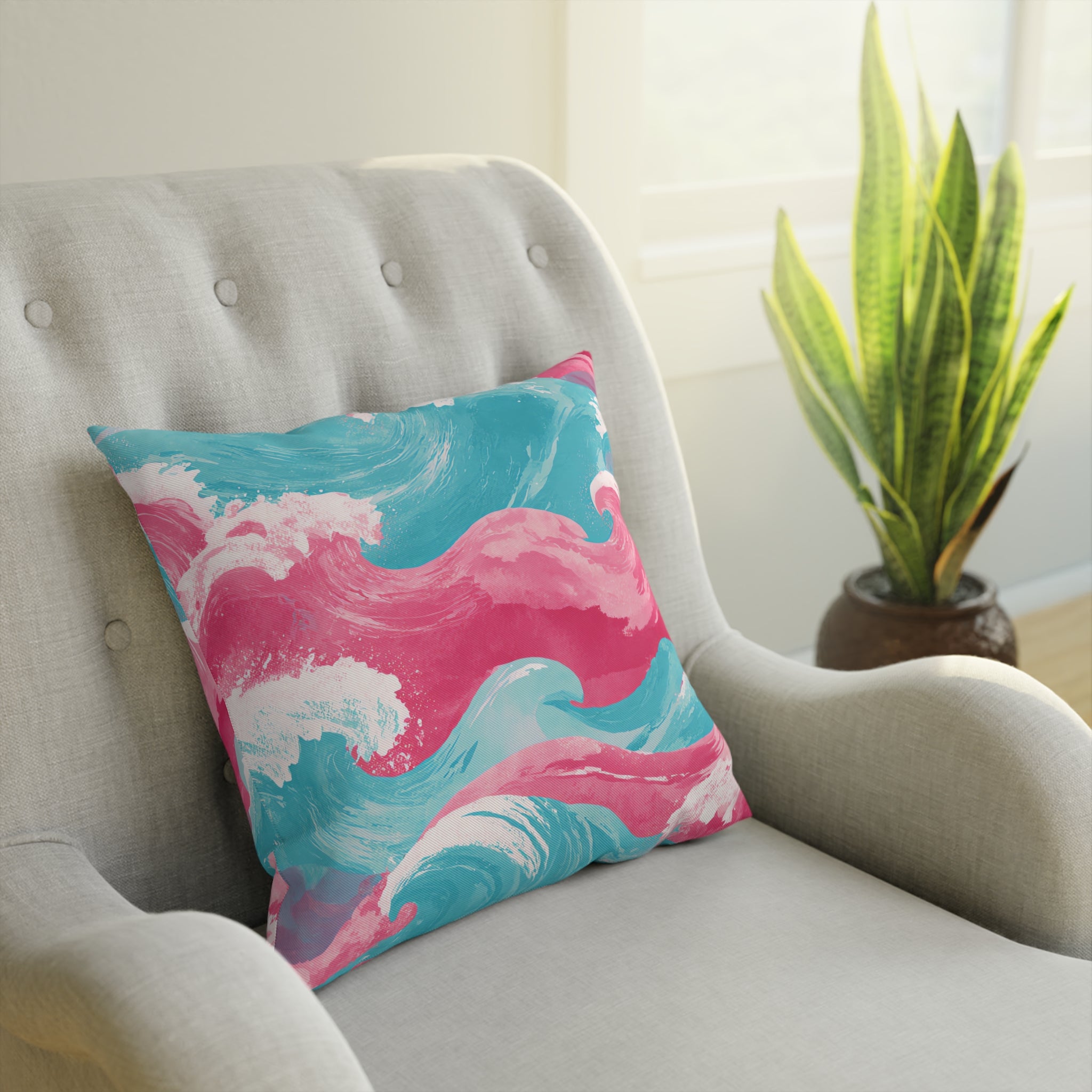 The Great Pastelwave Pink and Blue Cushion, Artsulli - Art is Long, Life is Short, Home Decor, , , , , , , 