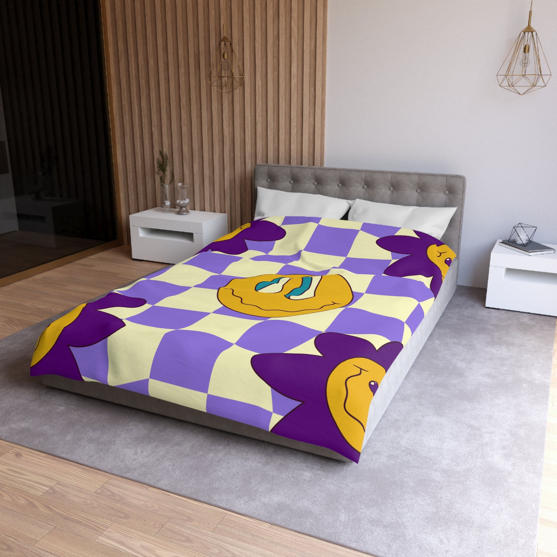 Trippy Flower Power Motifs Microfiber Duvet Cover, Artsulli - Art is Long, Life is Short, Home Decor, , , , , , , 