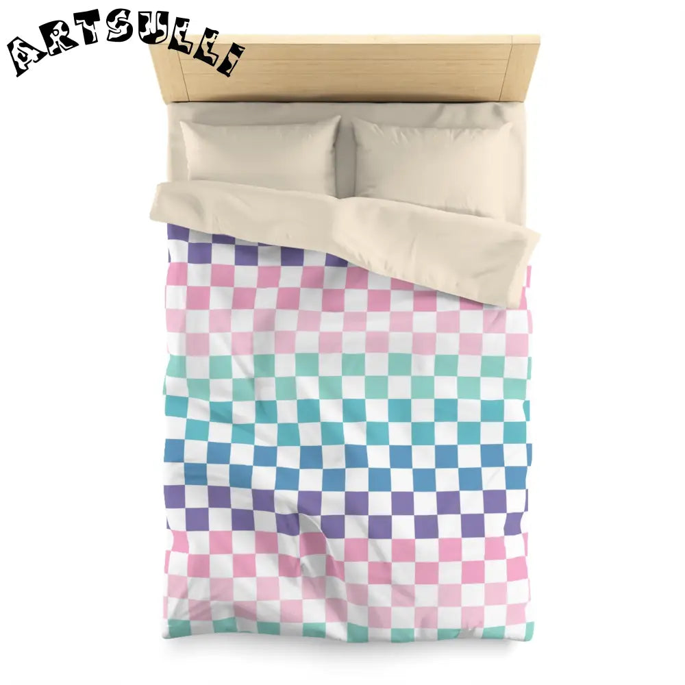JAKKOUTTHEBXX Vaporwave Rainbow Checkerboard Multi-Color Microfiber