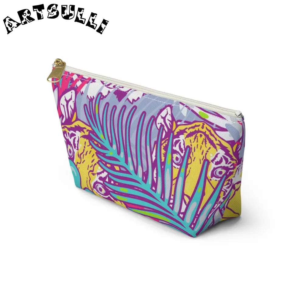 JAKKOUTTHEBXX Tropical Floral Tigers Torquise and Purple Accessory