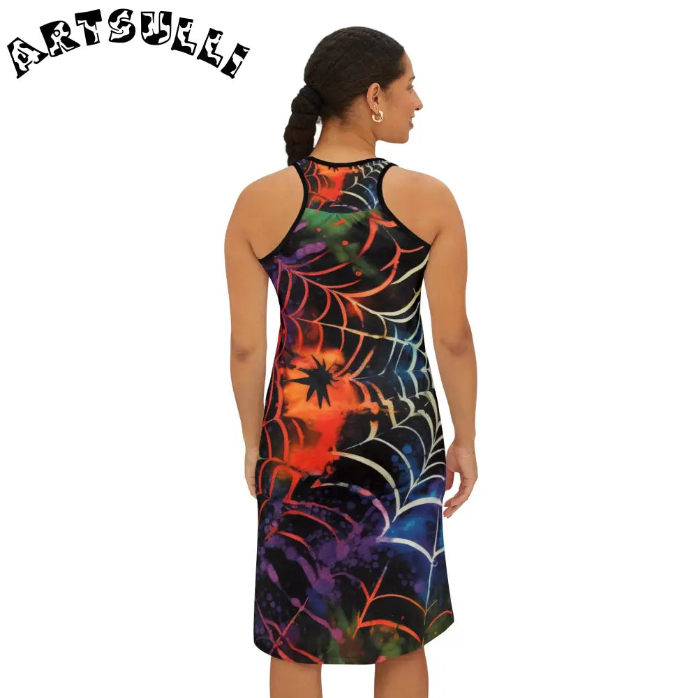 JAKKOUTTHEBXX Colorful Spider Web Tank Dress 2025