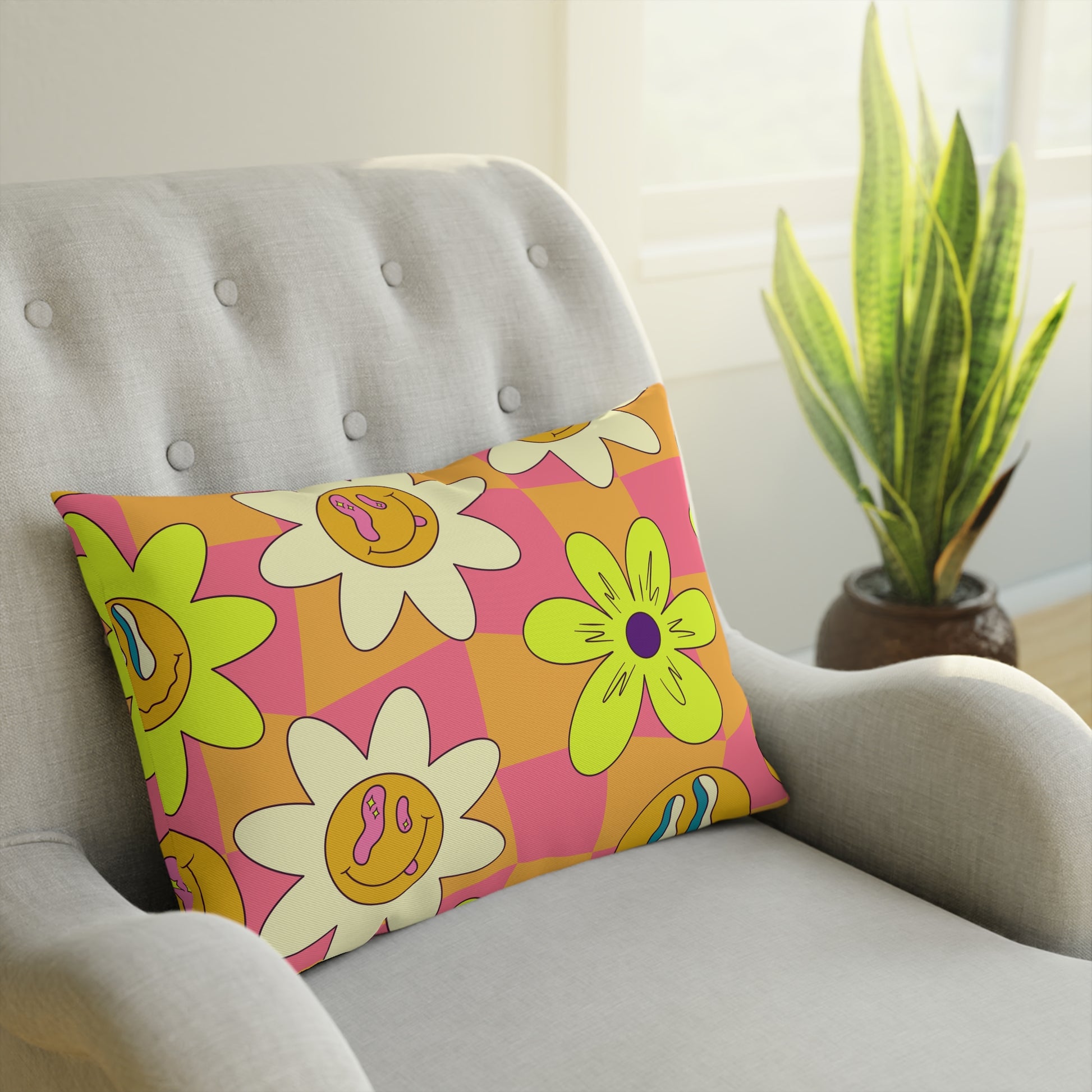 Trippy Sour Face Rave Cushion, Artsulli - Art is Long, Life is Short, Home Decor, , , , , , , 