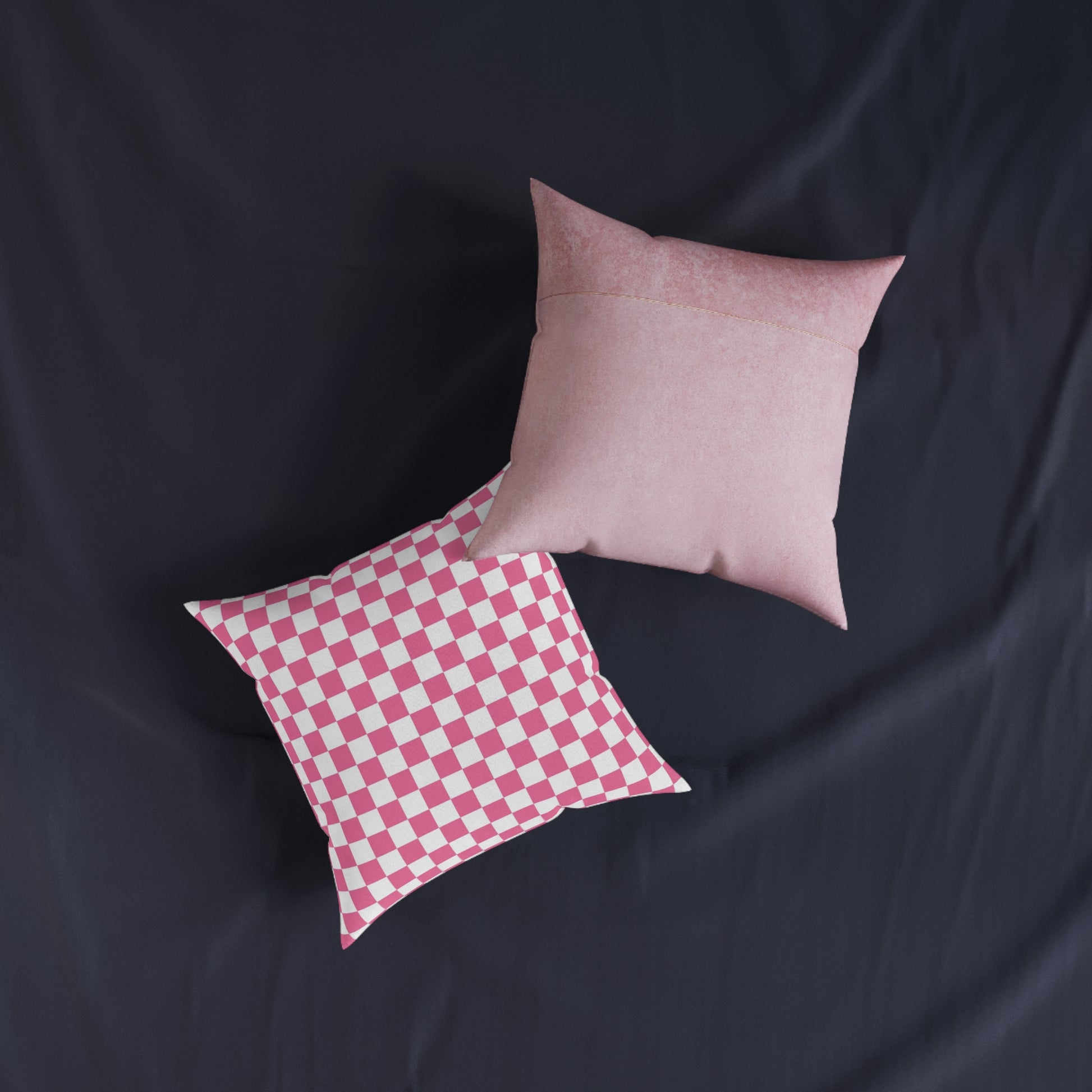 Yuyushiki Pink Check Square Pillow - Pink Back, Artsulli - Art is Long, Life is Short, Home Decor, , , , , , , 