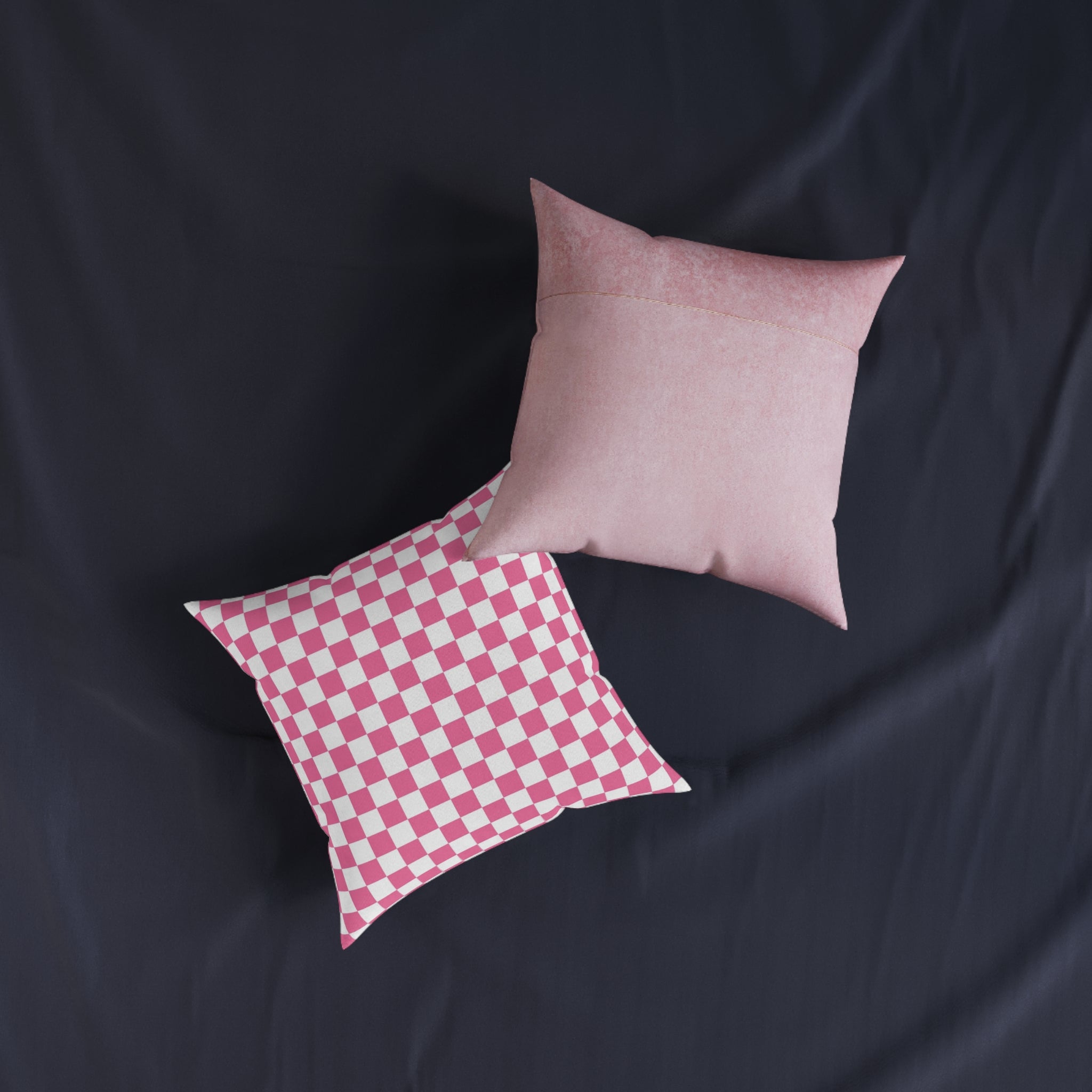 Yuyushiki Pink Check Square Pillow - Pink Back, Artsulli - Art is Long, Life is Short, Home Decor, , , , , , , 