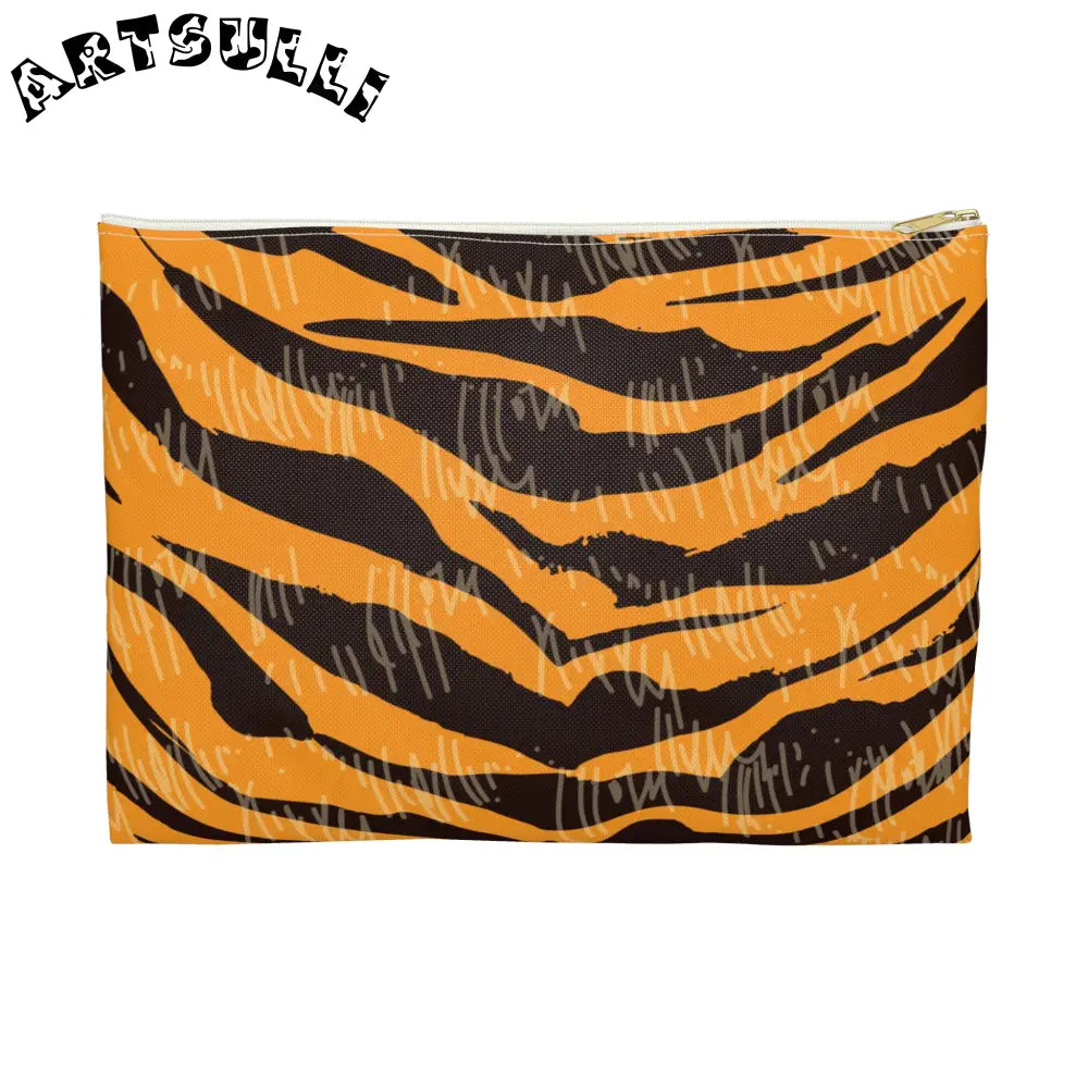 JAKKOUTTHEBXX Tiger Scratches Orange & Black Accessory Pouch