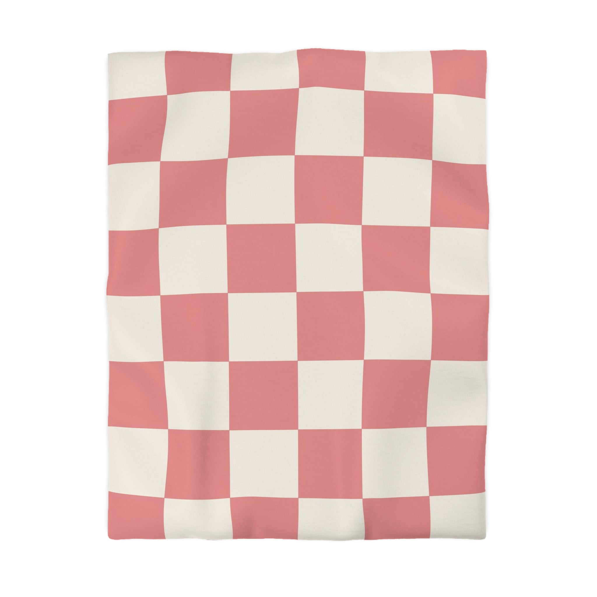 Retro Checkered Grassland Sprites Microfiber Duvet Cover, Artsulli - Art is Long, Life is Short, Home Decor, Size, Twin, Color, White, , , 90436438835761070807