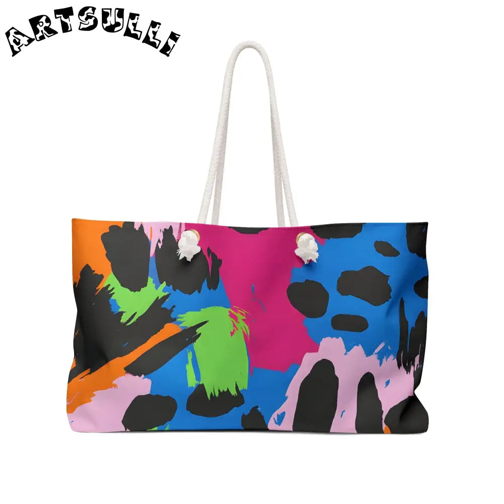 90s Neon Weekender Bag, Artsulli - Art is Long, Life is Short, Bags, Size, 24" × 13", , , , , 78953597949137799613