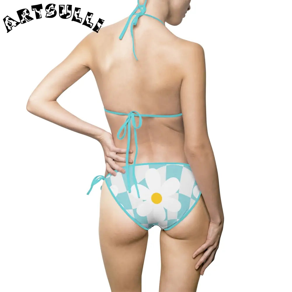 JAKKOUTTHEBXX Trippy Check Garden Women’s Bikini Swimsuit (AOP)