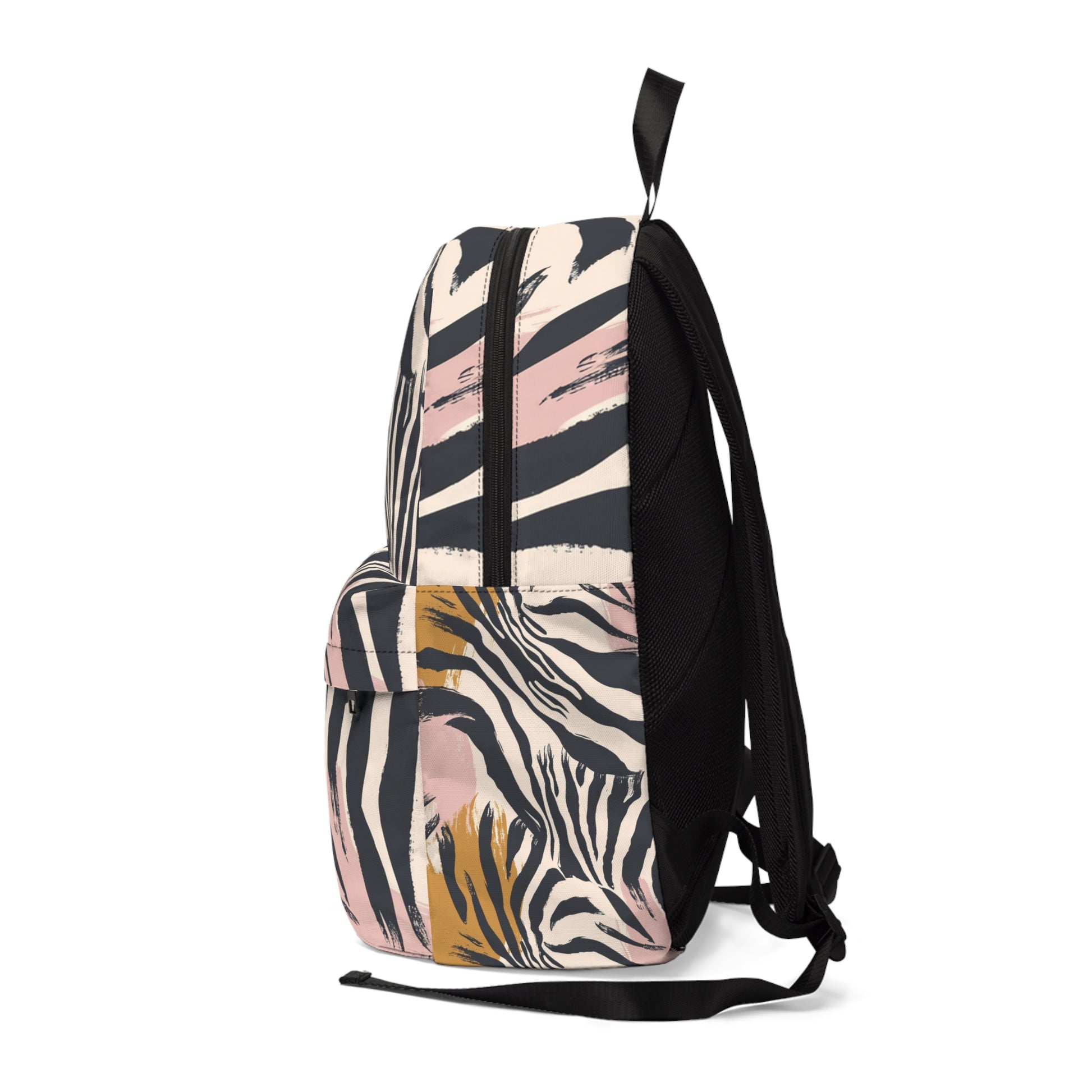 Beige Zebra Jungle Flats Unisex Classic Backpack, Artsulli - Art is Long, Life is Short, Bags, , , , , , , 