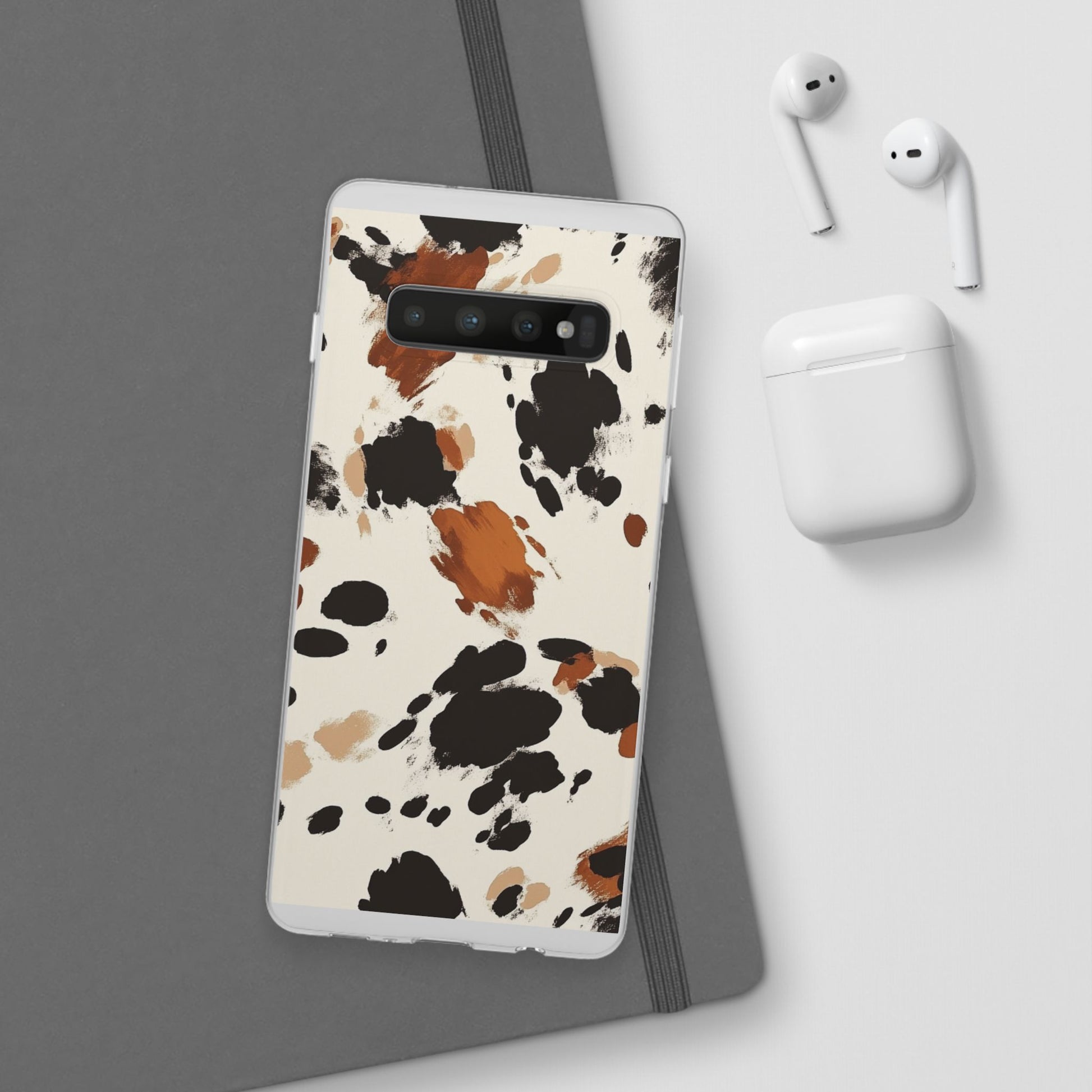 Brown Cow Print Phone Case, Artsulli - Art is Long, Life is Short, Phone Case, , , , , , , 