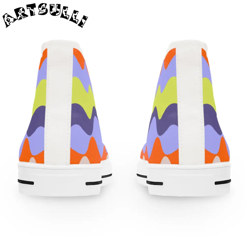 JAKKOUTTHEBXX Waves II Red and Blue Women’s High Top Sneakers