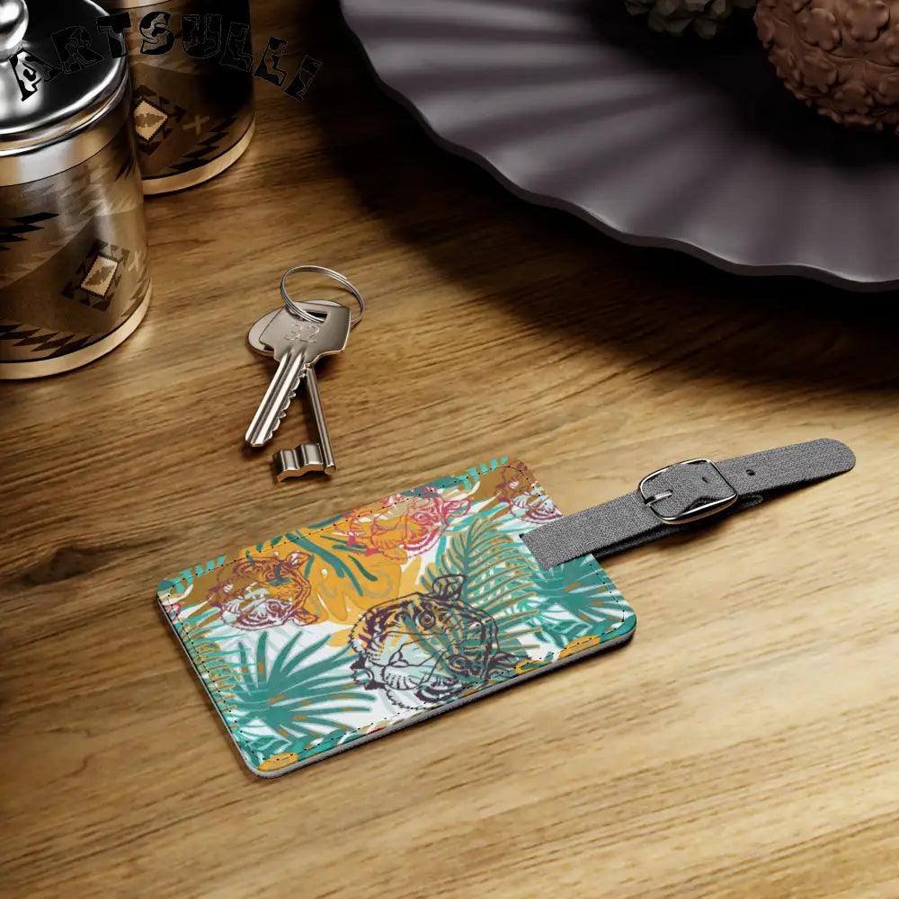 JAKKOUTTHEBXX Tropical Jungle Tigers Brown and Green Saffiano
