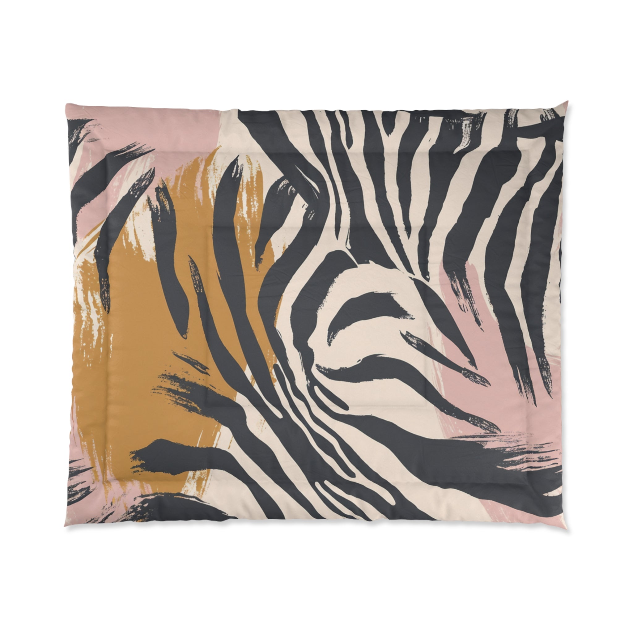 Zebra Brush Strokes Zebra Brush Strokes Comforter, Artsulli - Art is Long, Life is Short, Home Decor, Size, 104" × 88", , , , , 17636627418739