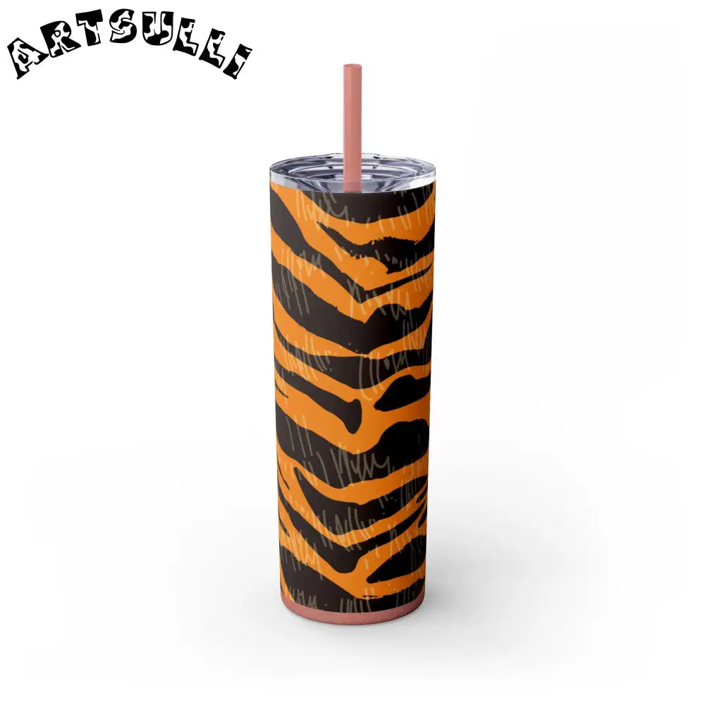 JAKKOUTTHEBXX Tiger Scratches Orange & Black Skinny Tumbler