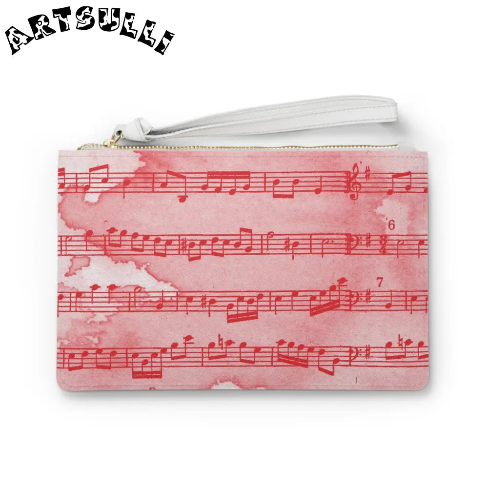 JAKKOUTTHEBXX Pink Watercolor Music Sheet Clutch Bag 2025
