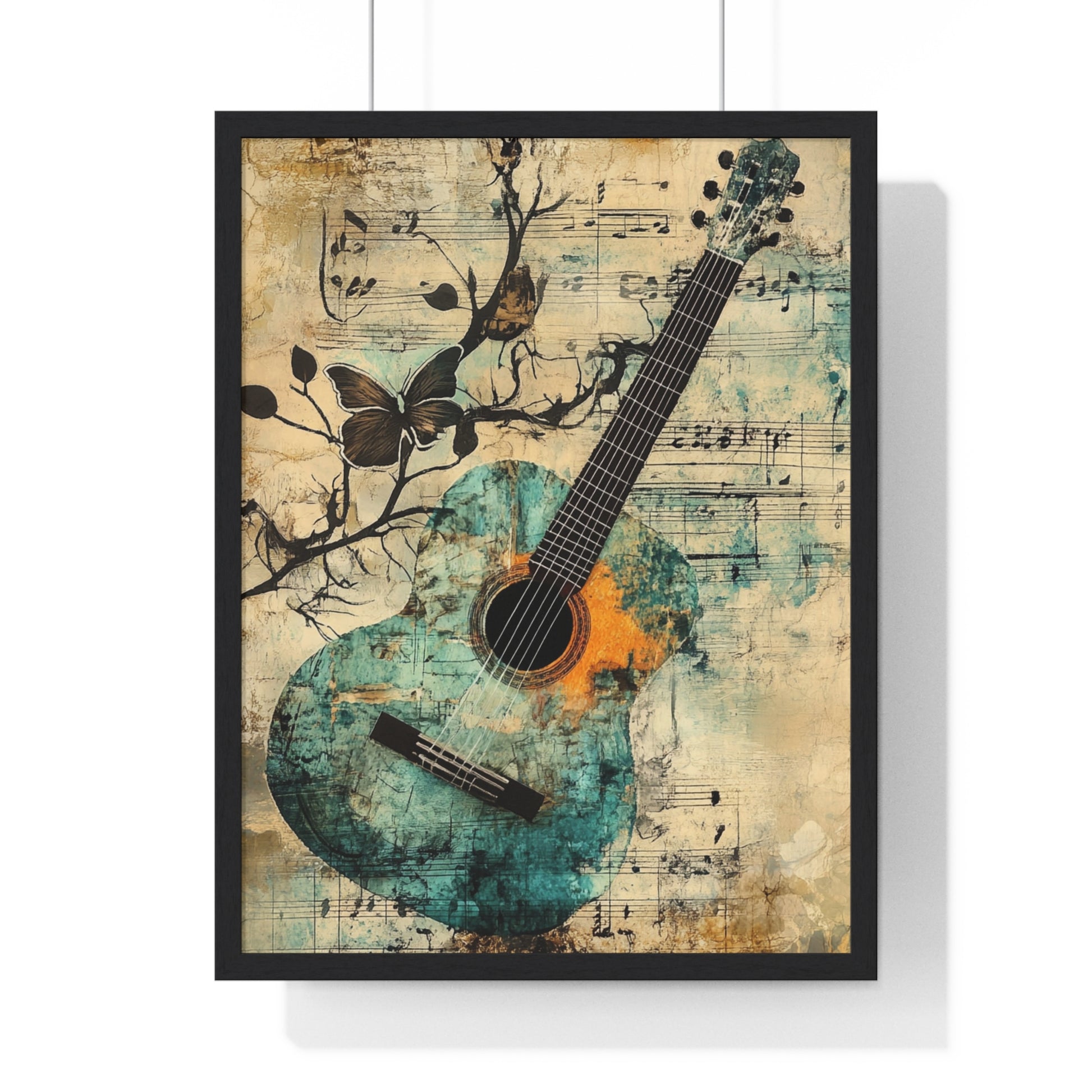 Guitar Type Beat Art Vertical Framed Poster, Artsulli - Art is Long, Life is Short, Poster, Size, 18″ x 24″, Color, Black, , , 45199363499739222695