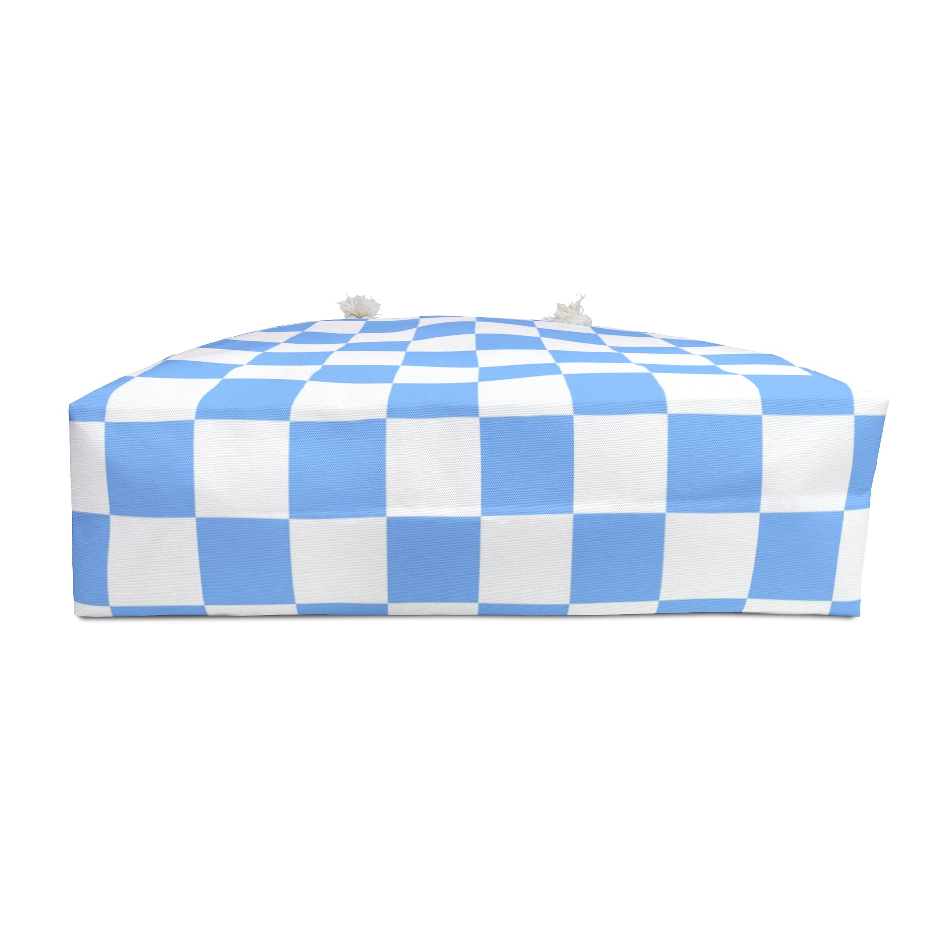 Checkerboard White and Light Blue Weekender Bag, Artsulli - Art is Long, Life is Short, Bags, , , , , , , 
