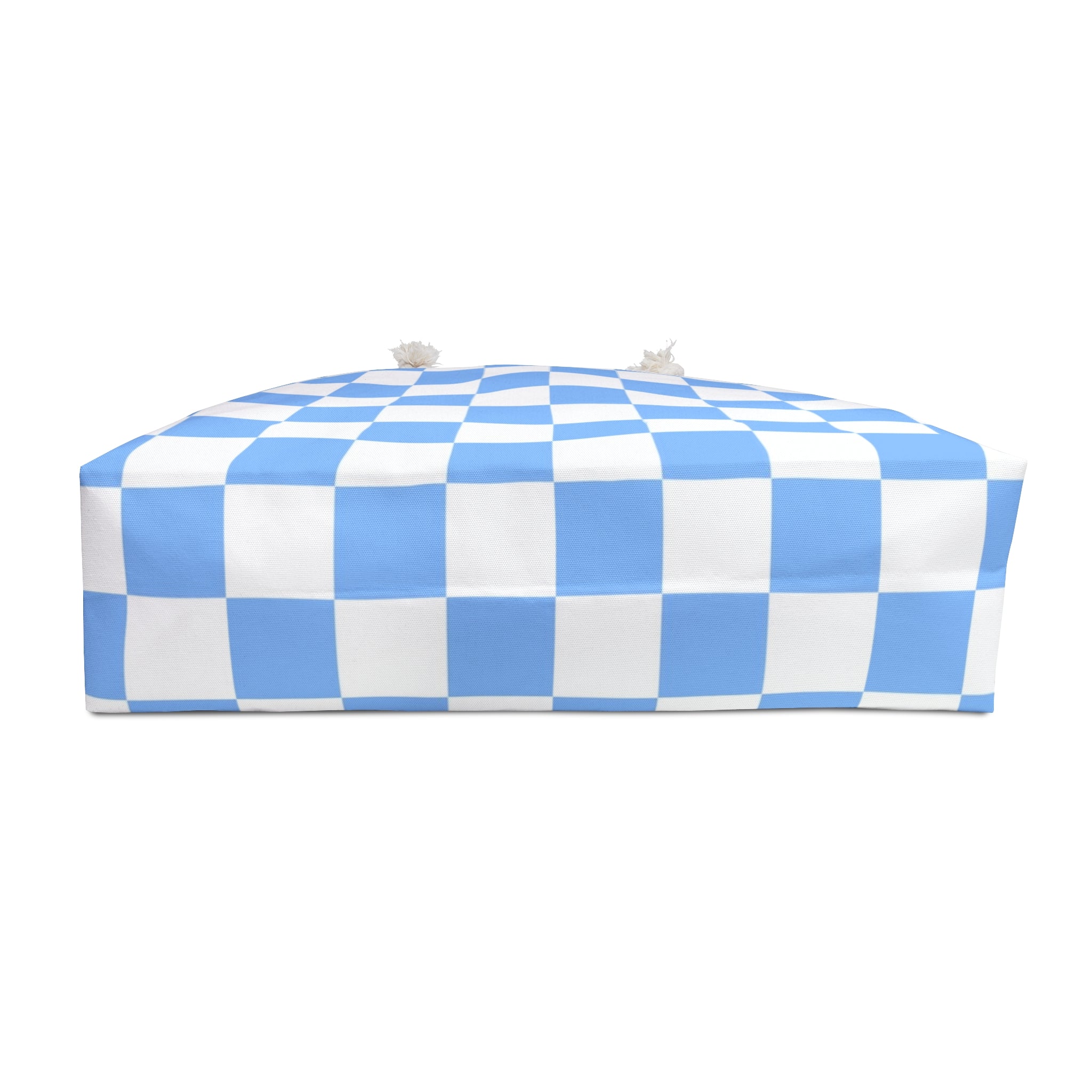 Checkerboard White and Light Blue Weekender Bag, Artsulli - Art is Long, Life is Short, Bags, , , , , , , 