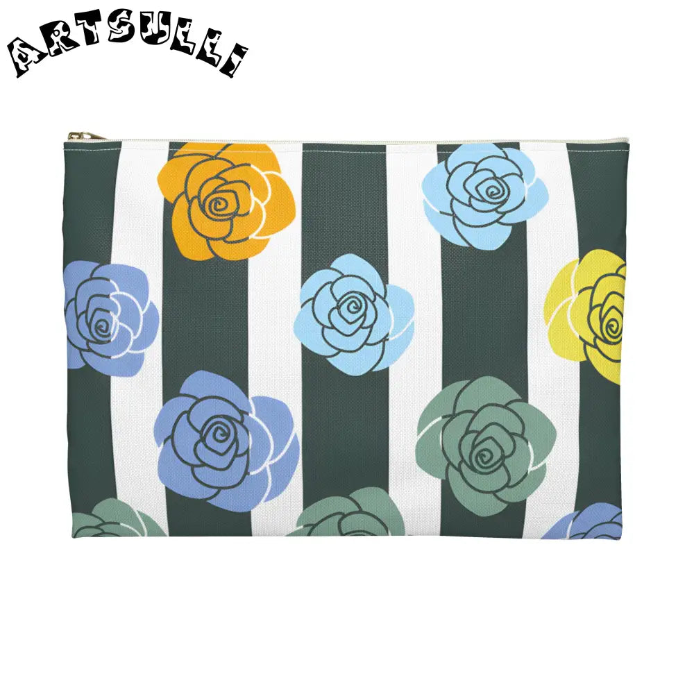 JAKKOUTTHEBXX Stripes x Roses II Black and White Accessory Pouch