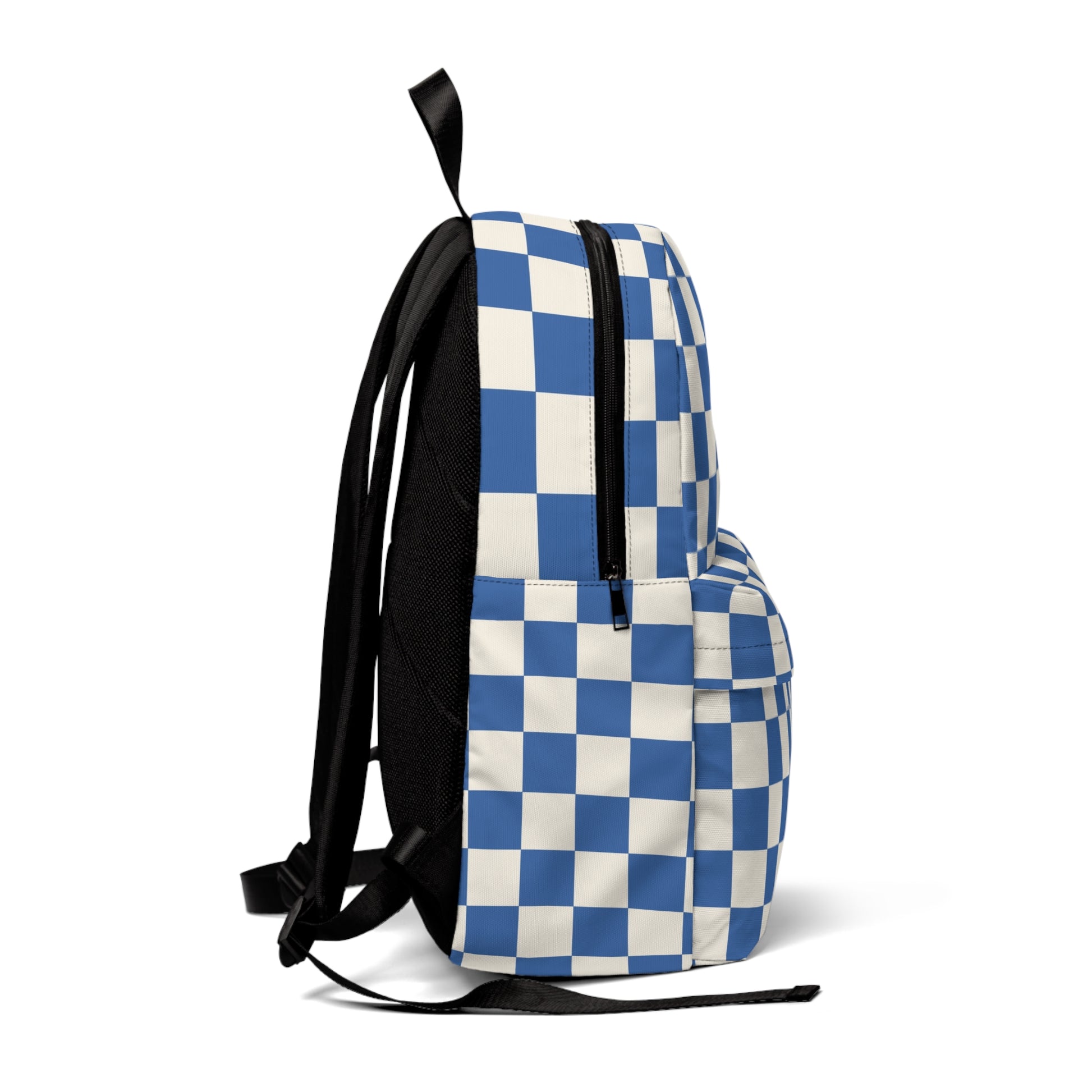Checkerboard Blue Unisex Classic Backpack, Artsulli - Art is Long, Life is Short, Bags, , , , , , , 