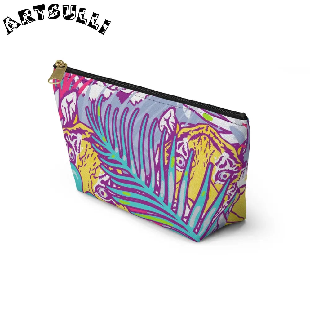 JAKKOUTTHEBXX Tropical Floral Tigers Torquise and Purple Accessory