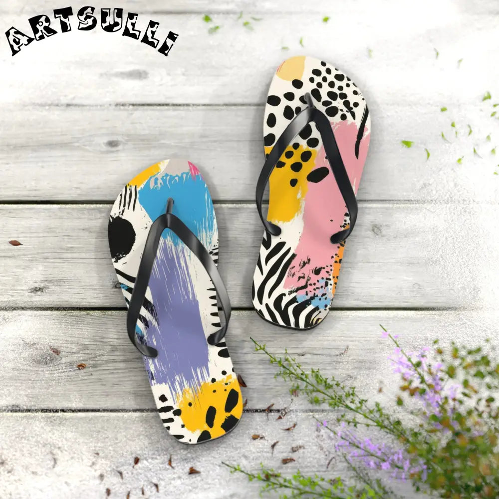 JAKKOUTTHEBXX Rae Zebra Rhapsody II Flip Flops JAKKOUTTHEBXX