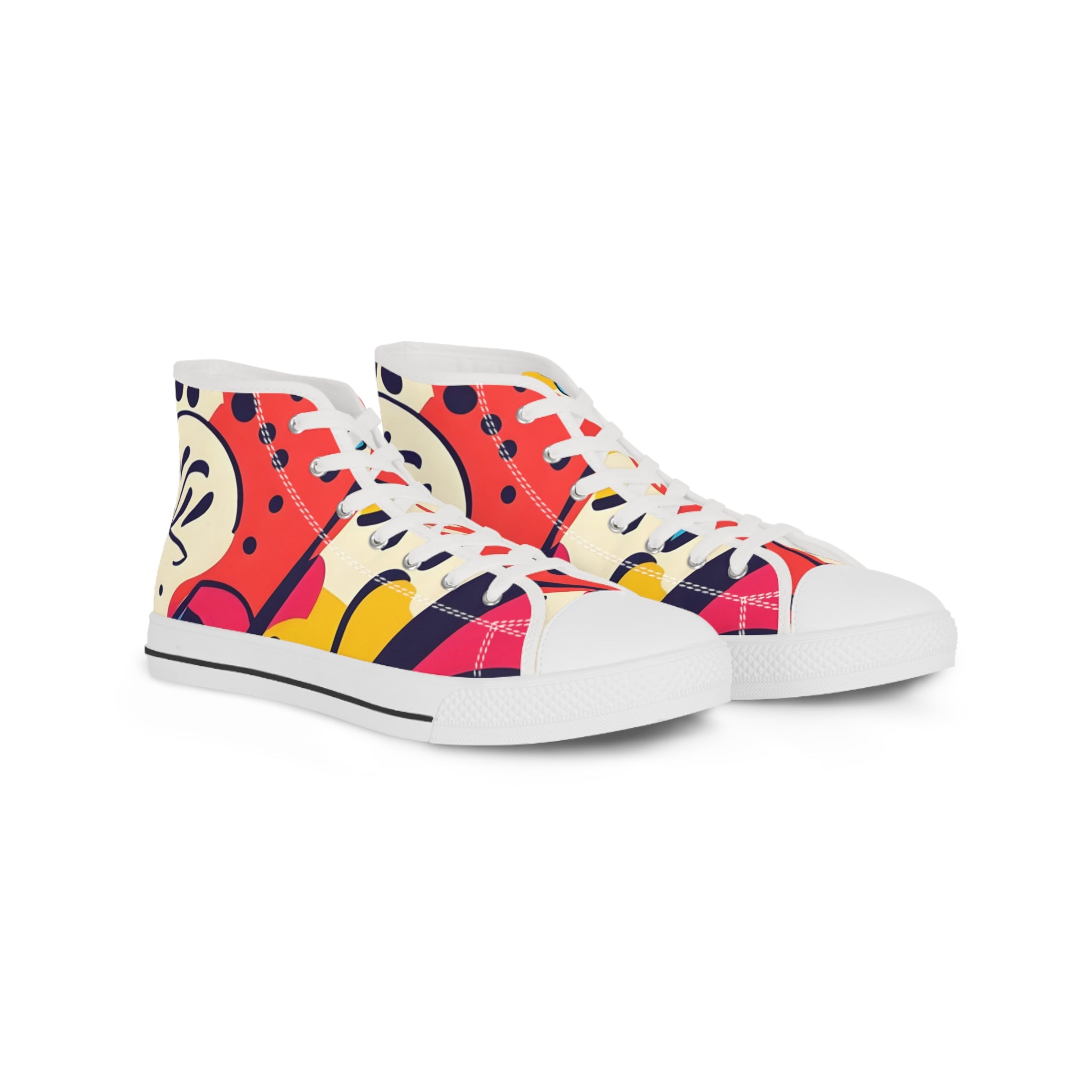 Comic x Pop Art Men's High Top Sneakers, Artsulli - Art is Long, Life is Short, Shoes, Size, US 5, Color, White sole, , , 62353990349873900324