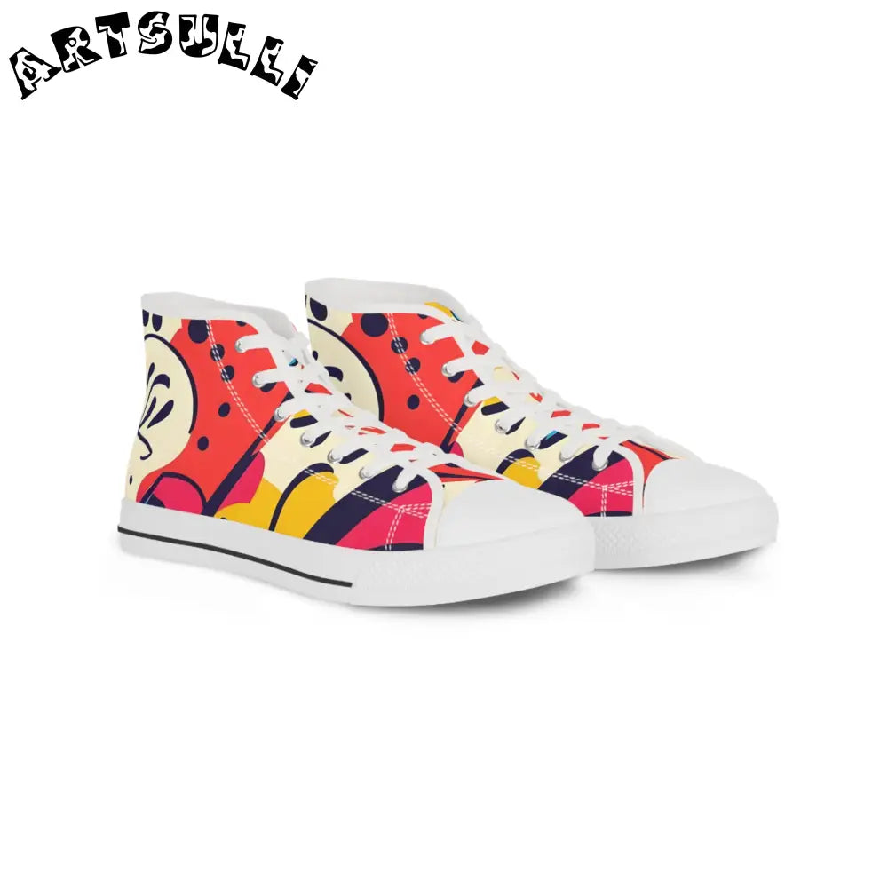 JAKKOUTTHEBXX Comic x Pop Art Men’s High Top Sneakers JAKKOUTTHEBXX