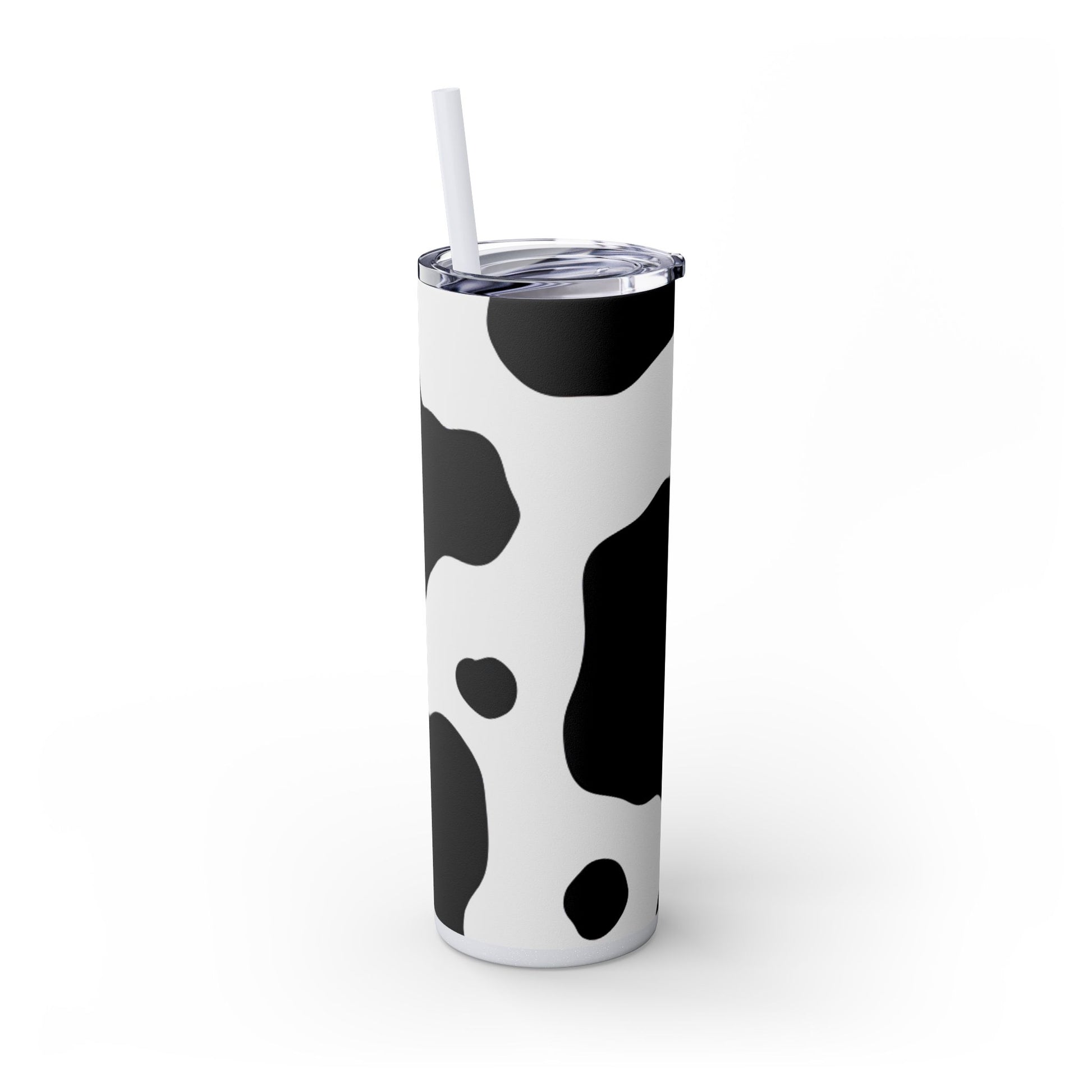Cow Print Focus Skinny Tumbler with Straw, 20oz, Artsulli - Art is Long, Life is Short, Mug, , , , , , , 