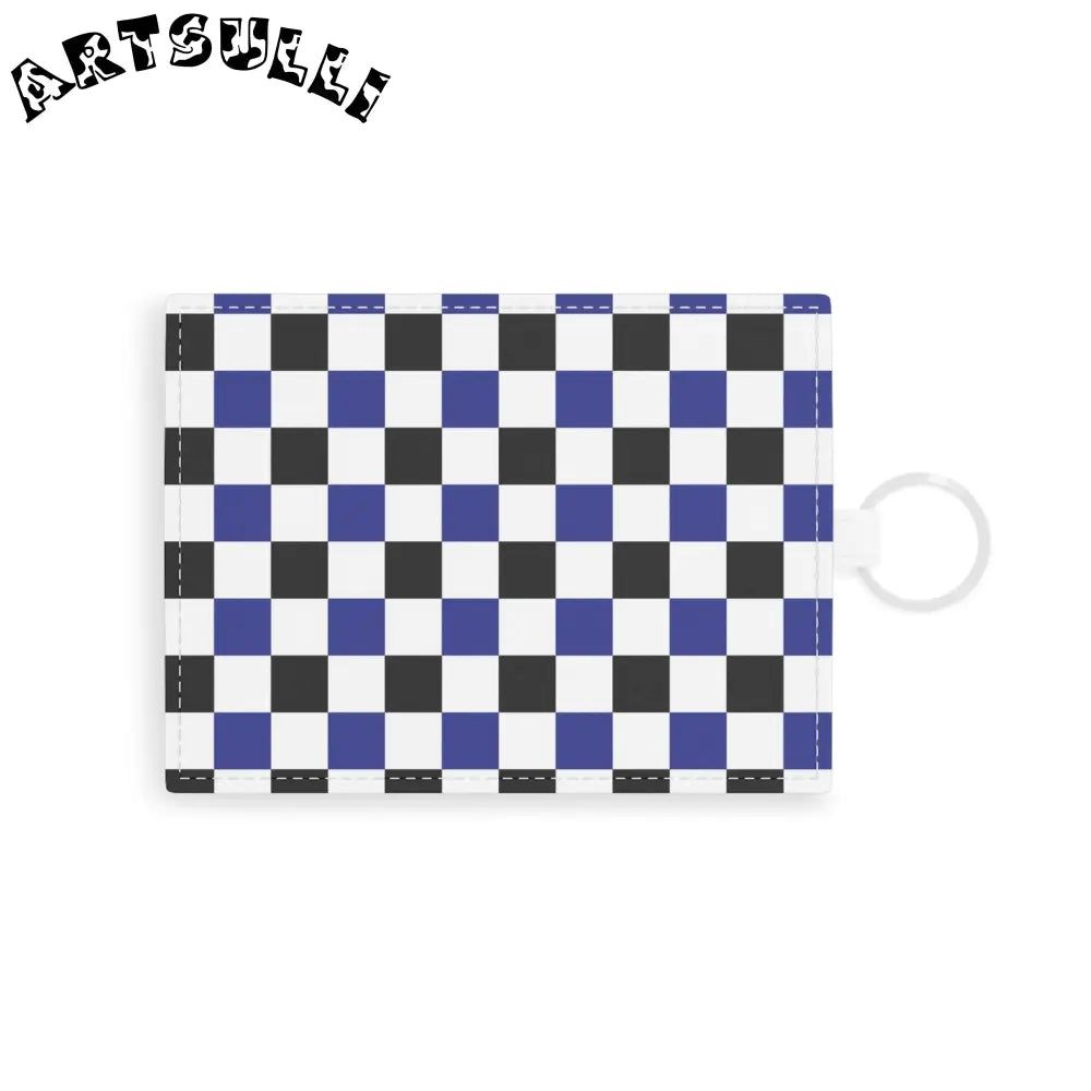 JAKKOUTTHEBXX Checkerboard Blue White and Black Saffiano Leather