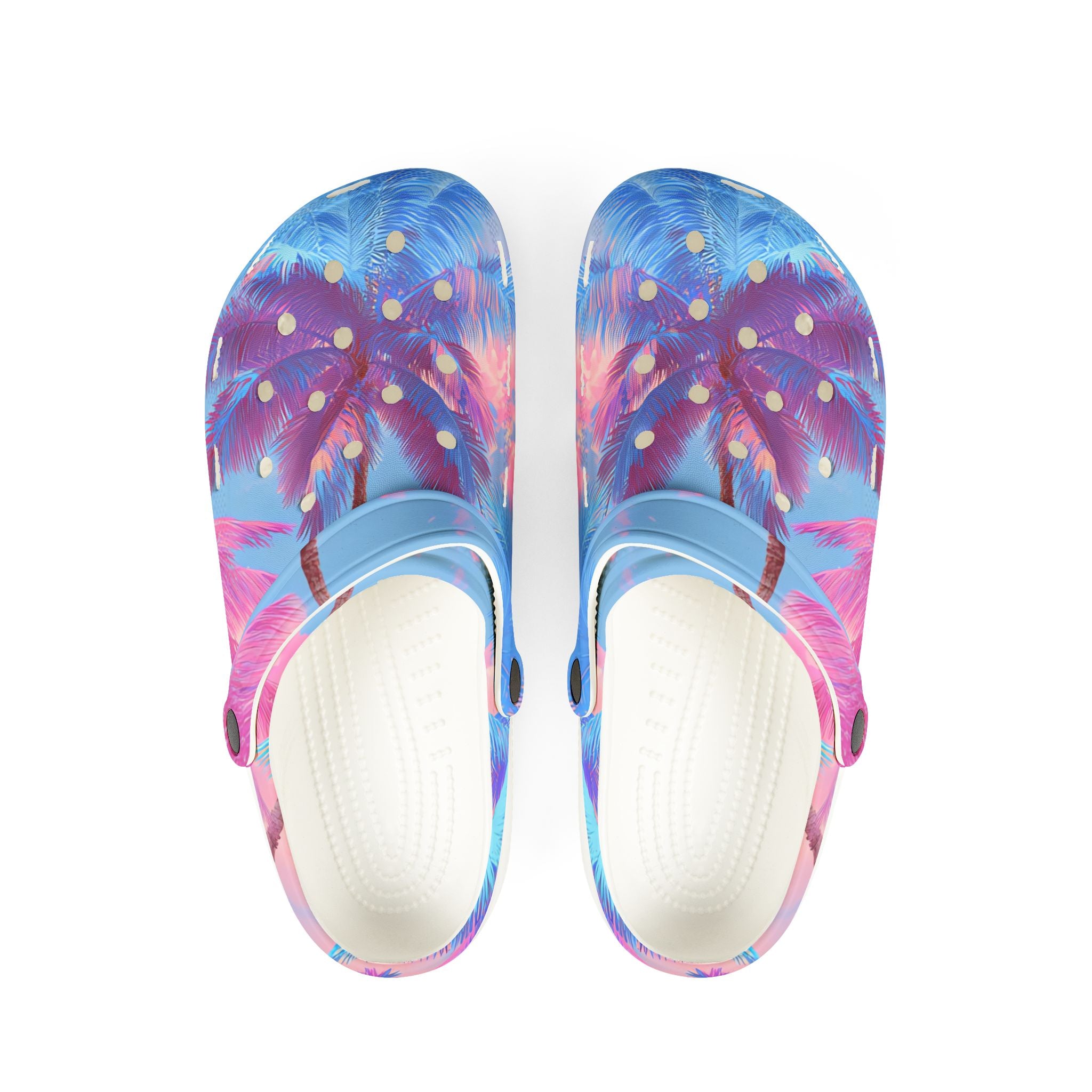 Ethereal Pastel Palms EVA Foam Rubber Shoes (AOP), Artsulli - Art is Long, Life is Short, Shoes, Size, US 6 (Women's), Color, White, , , 21325544093854211133