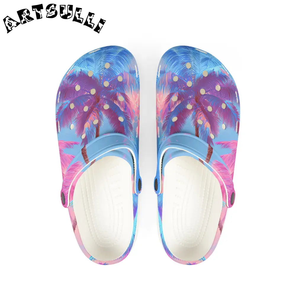 JAKKOUTTHEBXX Ethereal Pastel Palms EVA Foam Rubber Shoes (AOP)