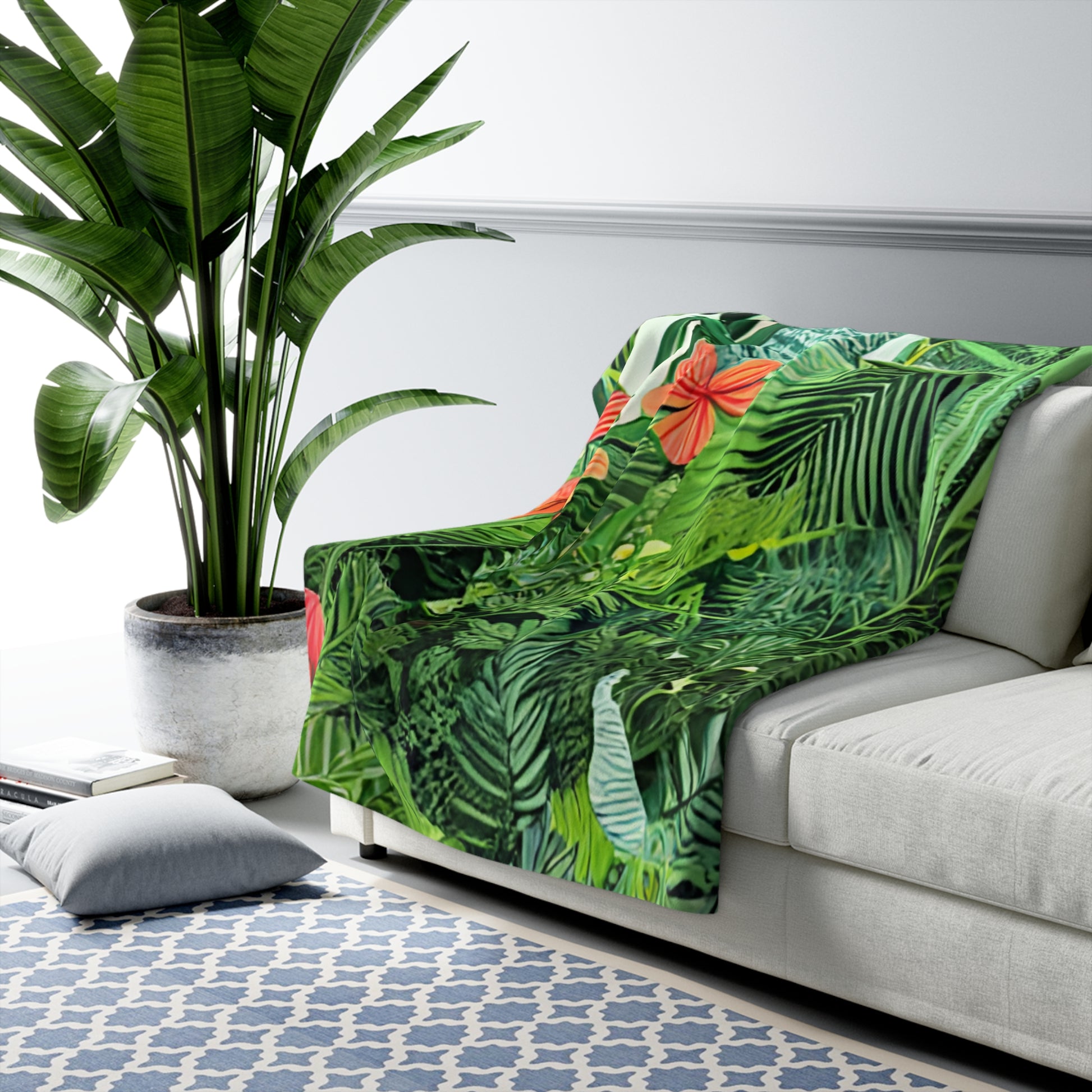 Jungle Zebra Art Sherpa Fleece Blanket, Artsulli - Art is Long, Life is Short, Home Decor, , , , , , , 