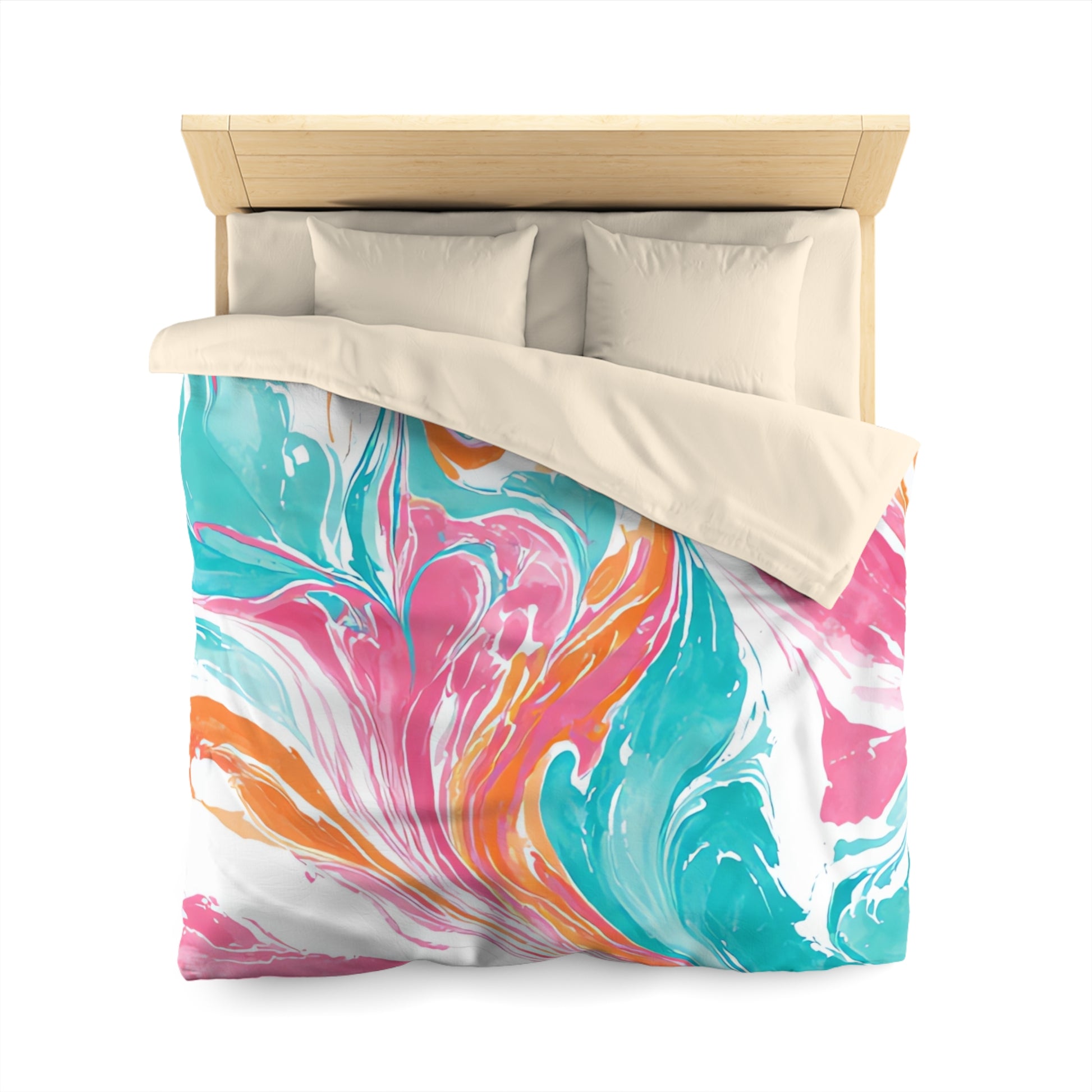 Liquid Pastel Spill Multi-Color Microfiber Duvet Cover, Artsulli - Art is Long, Life is Short, Home Decor, , , , , , , 