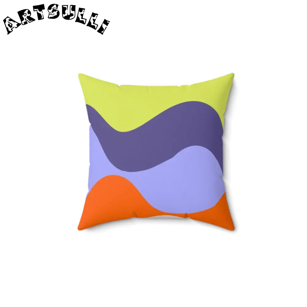 JAKKOUTTHEBXX Waves Red and Blue Spun Polyester Square Pillow