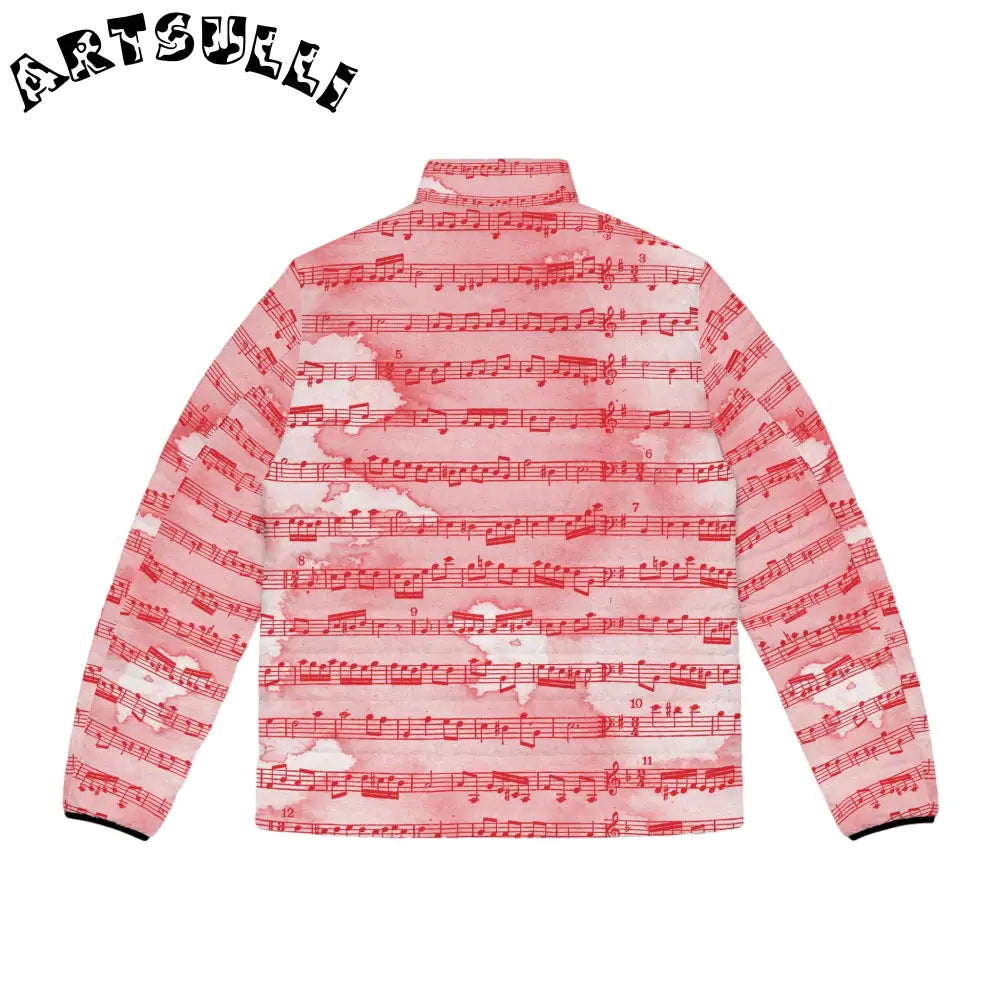 JAKKOUTTHEBXX Pink Musical Note Puffer Jacket 2025