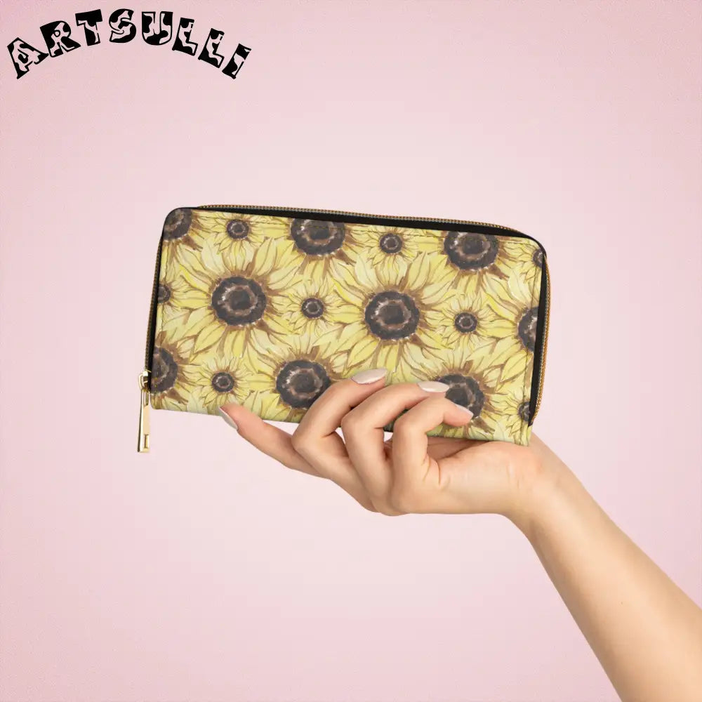JAKKOUTTHEBXX Retro Anime Sunflower Zipper Wallet JAKKOUTTHEBXX