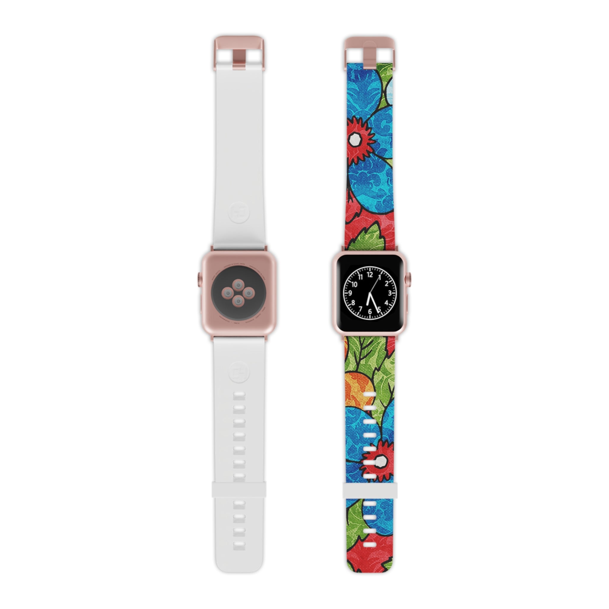 Groovy Red Floral Kl II Watch Band for Apple Watch, Artsulli - Art is Long, Life is Short, Accessories, Size, 7.5'' × 0.75'' / 38 - 40 mm, Color, Rose Gold, , , 79379965360724621772