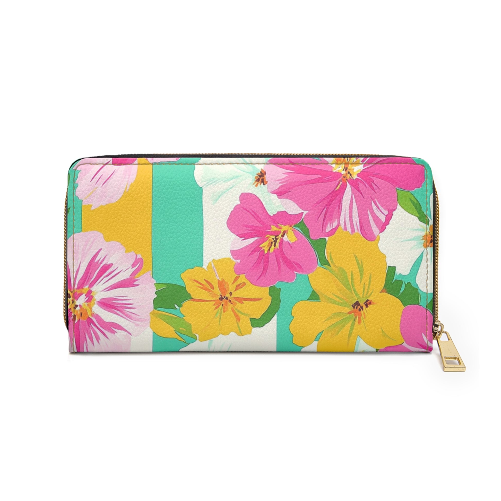 Pastel x Floral x Stripes Multi-Color Zipper Wallet, Artsulli - Art is Long, Life is Short, Accessories, , , , , , , 