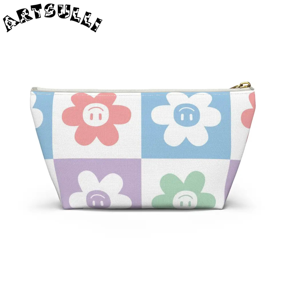 JAKKOUTTHEBXX Smiling Flower Checkerboard T-Bottom Pouch 2025