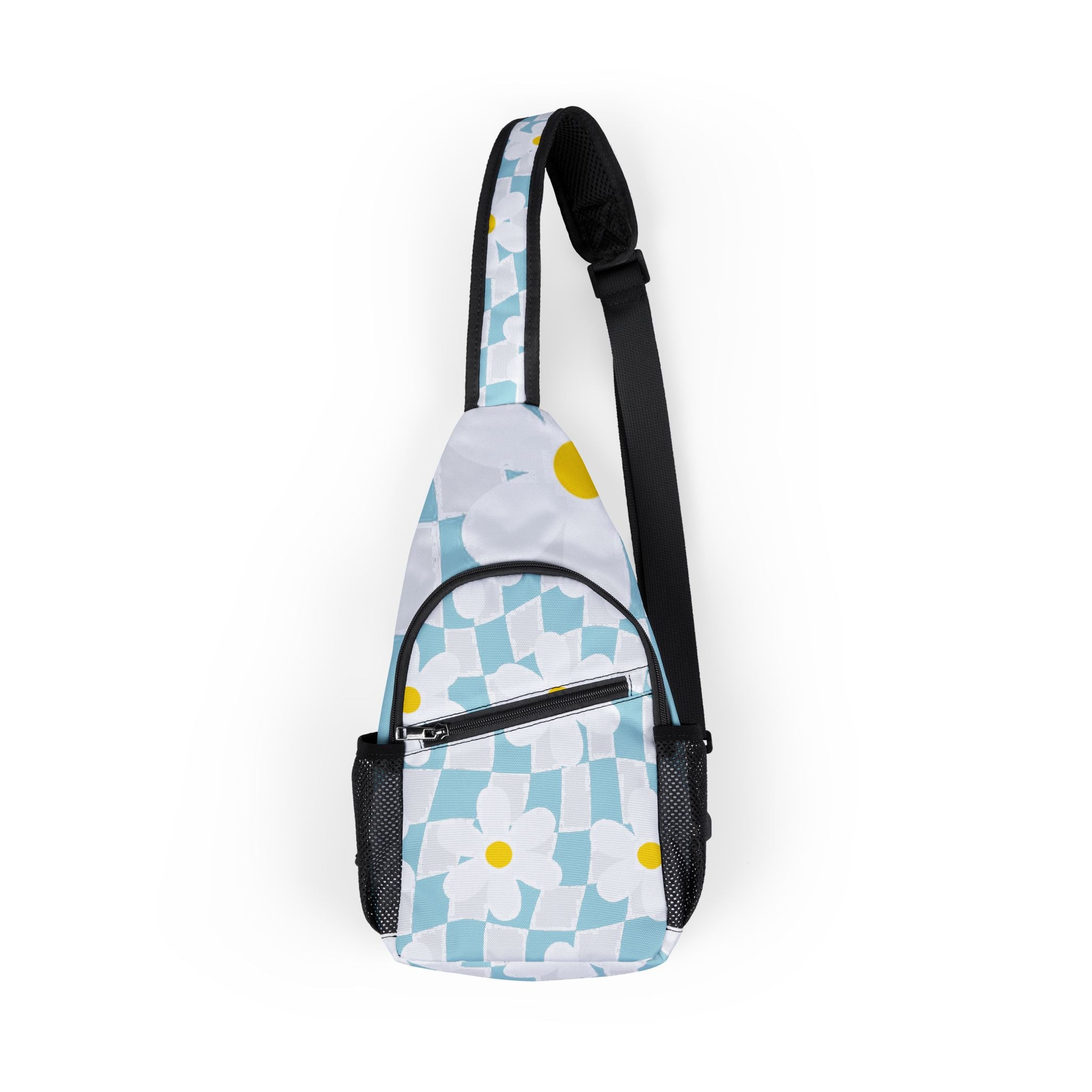 Trippy Check Garden Chest Bag (AOP), Artsulli - Art is Long, Life is Short, Bags, Size, One size, , , , , 13128700543288396770