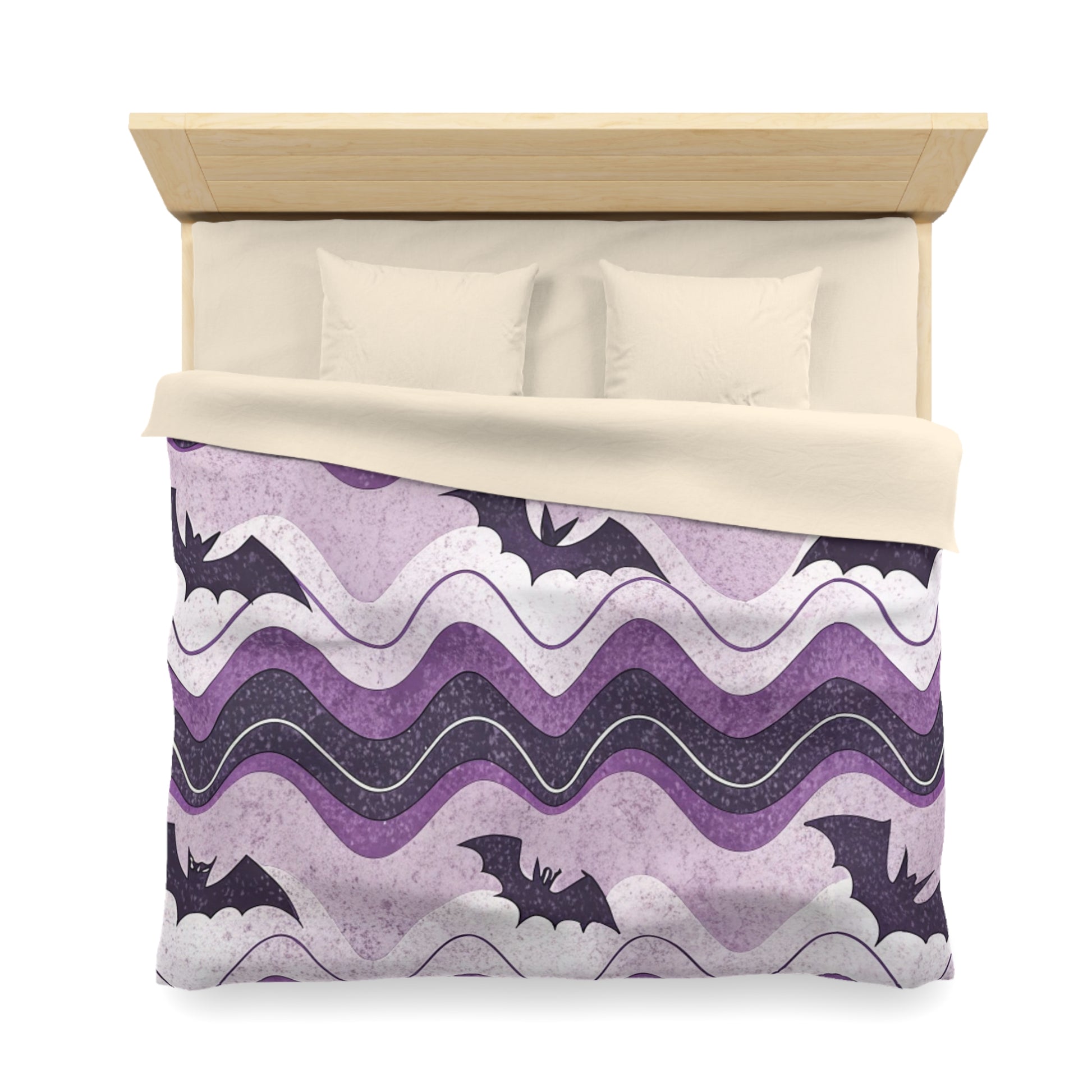 Bat Wave Microfiber Duvet Cover, Artsulli - Art is Long, Life is Short, Home Decor, , , , , , , 