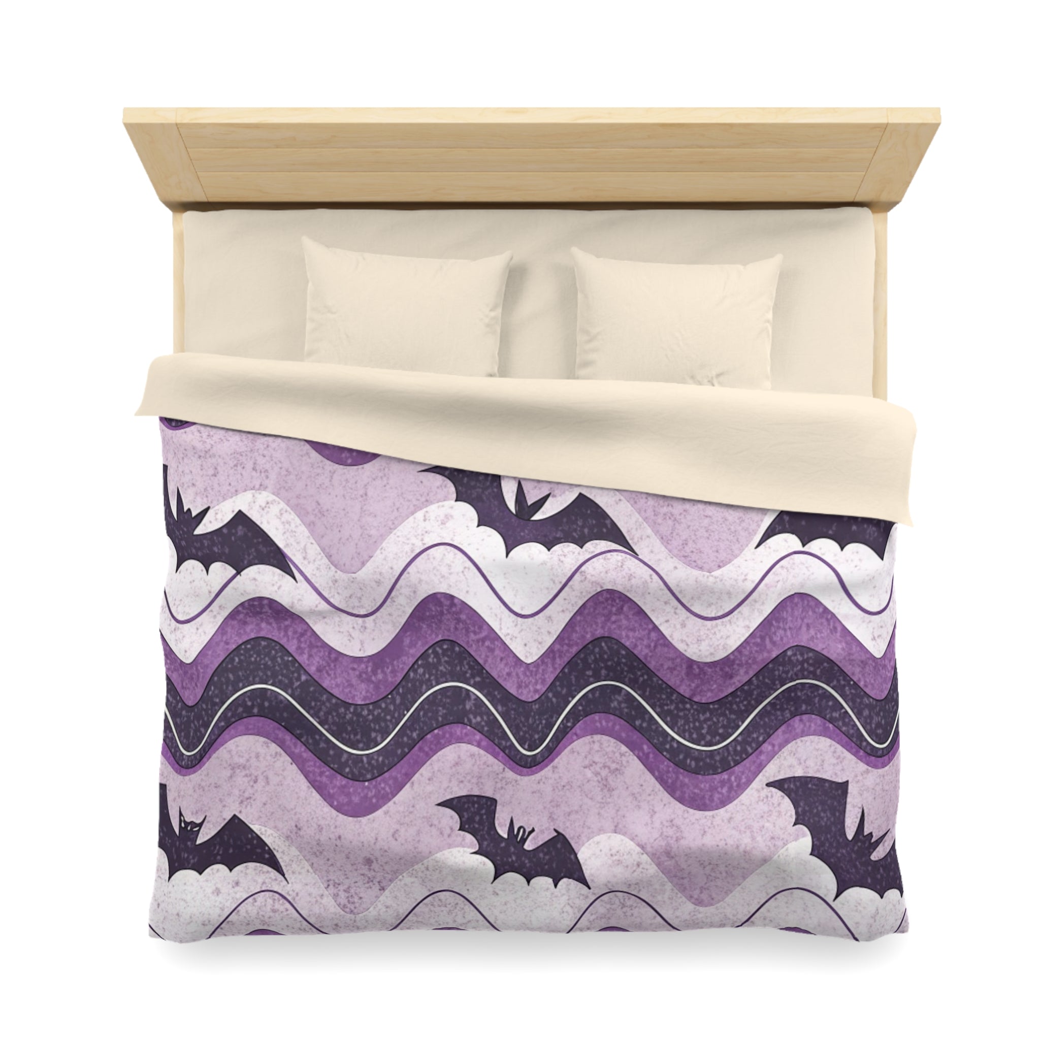 Bat Wave Microfiber Duvet Cover, Artsulli - Art is Long, Life is Short, Home Decor, , , , , , , 