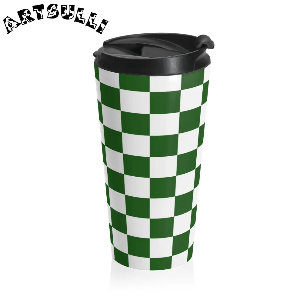 JAKKOUTTHEBXX Checkerboard White and Dark Green Stainless Steel