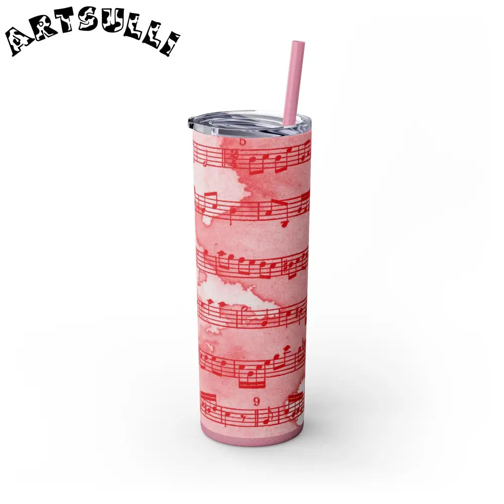JAKKOUTTHEBXX Pink Musical Note Maars Skinny Tumbler 2025