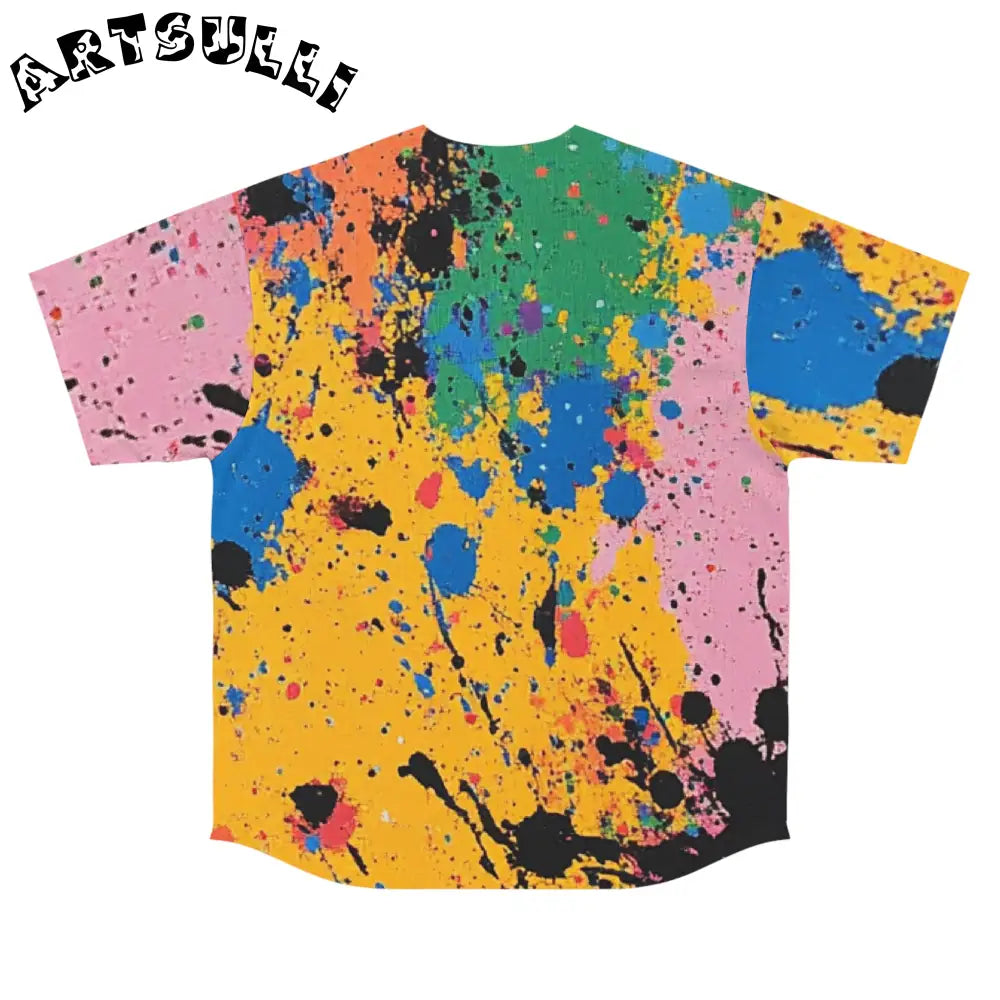 JAKKOUTTHEBXX The Colors Of Paint Splatter Men’s Baseball Jersey